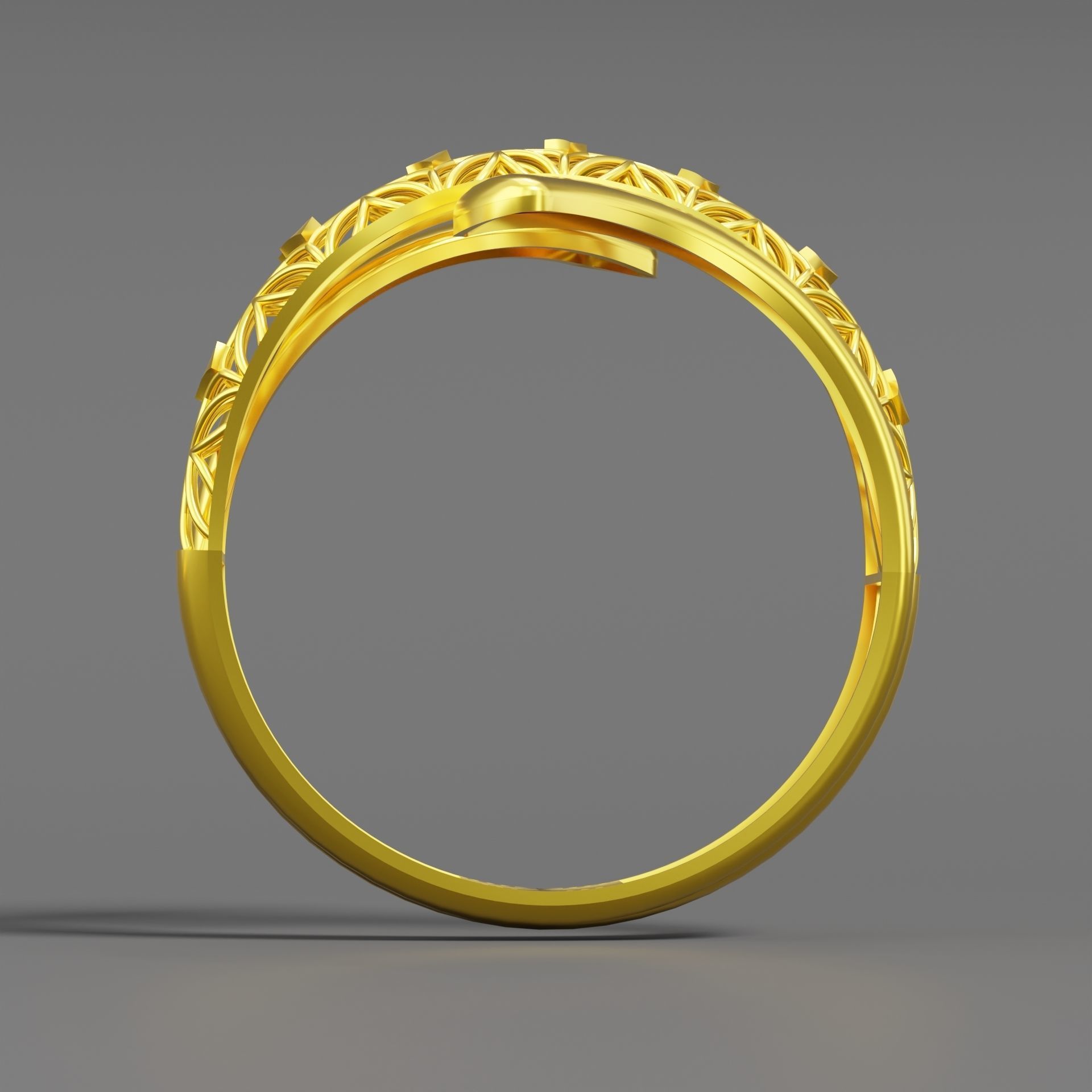Gold ring 05 3D print model_2