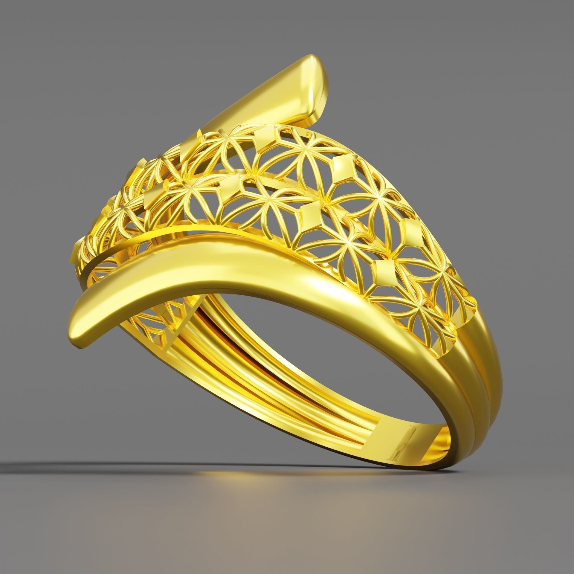 Gold ring 05 3D print model_8