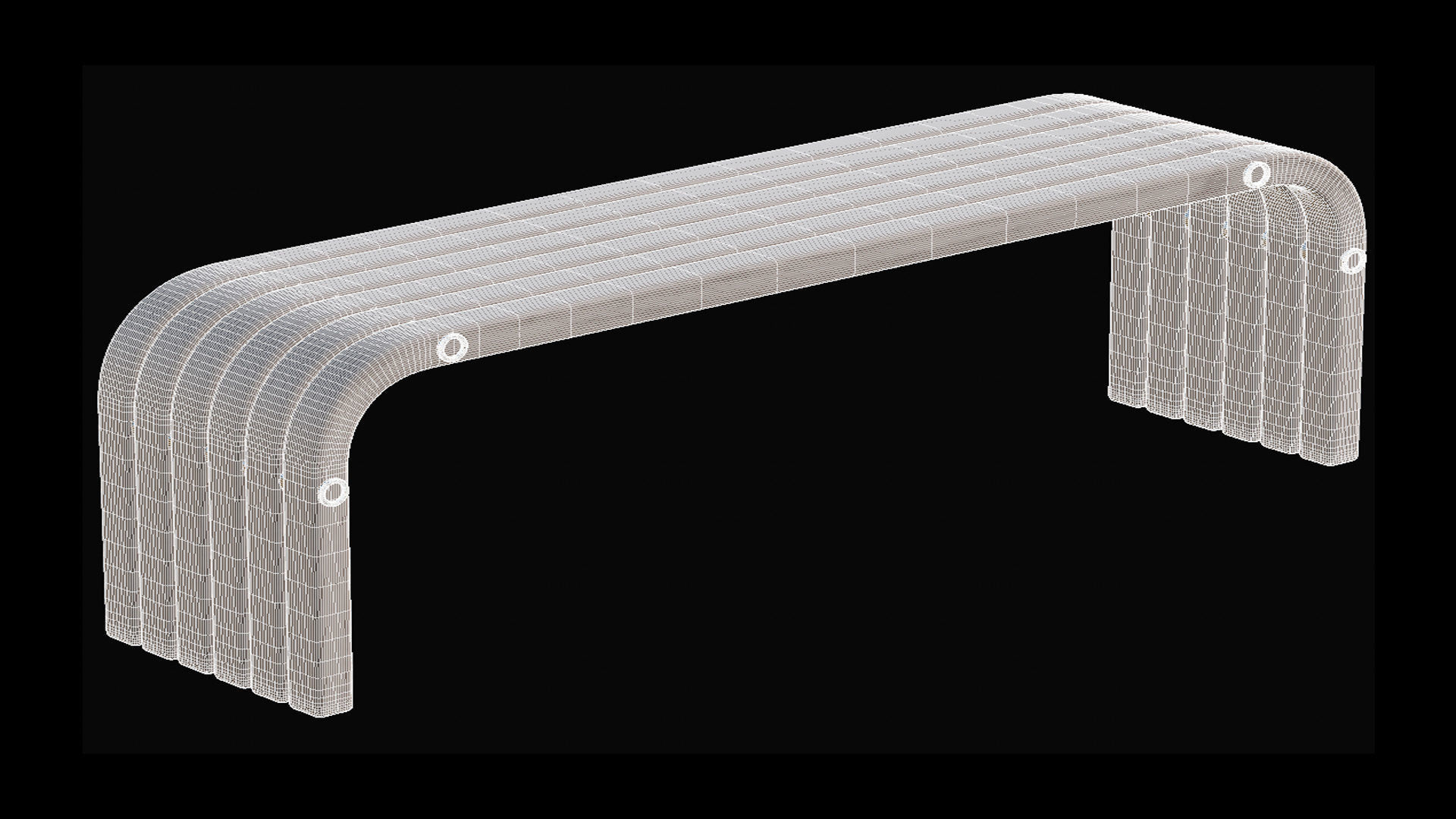 City Bench 13 Low-poly 3D model_12