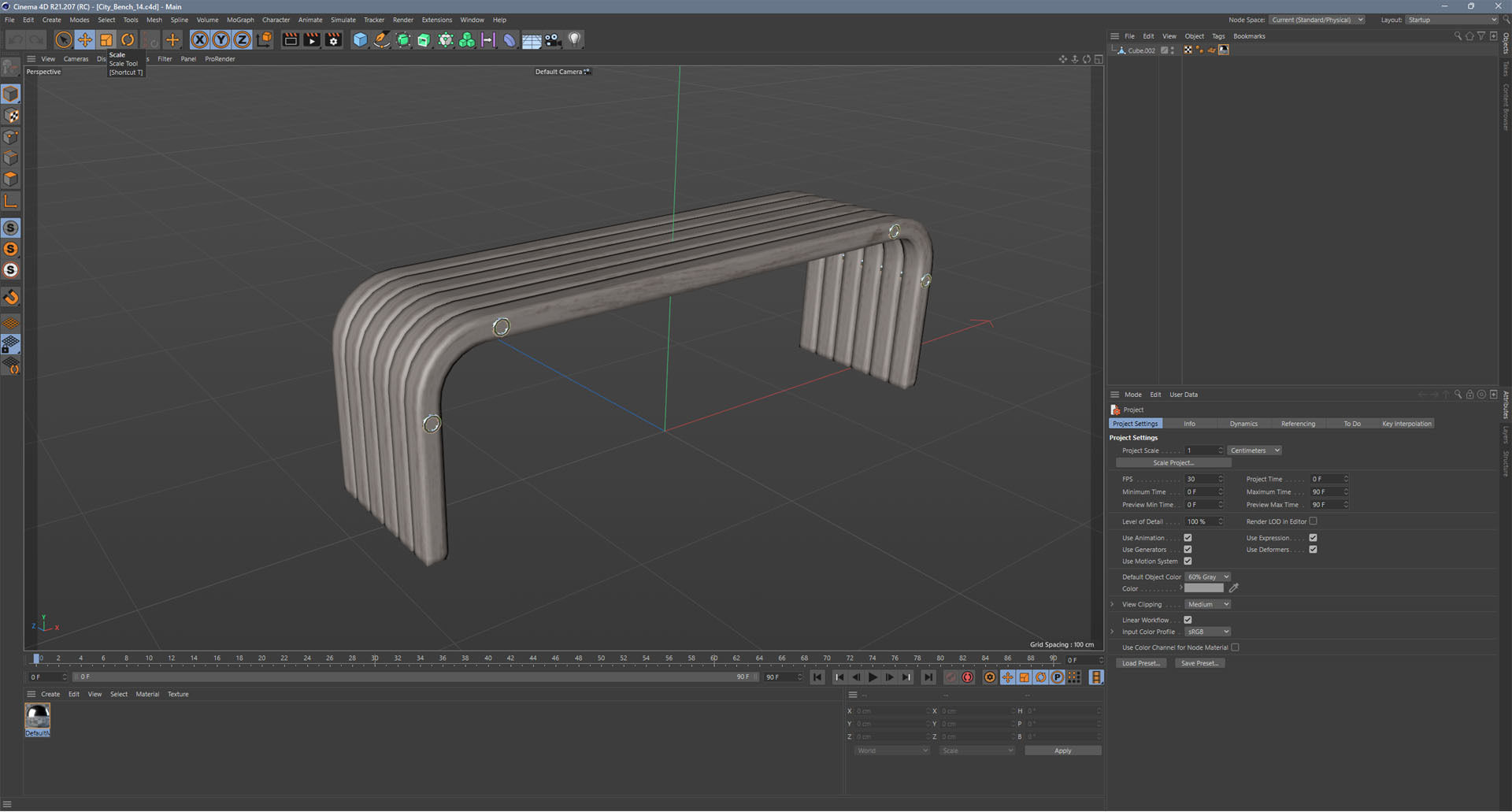 City Bench 13 Low-poly 3D model_11