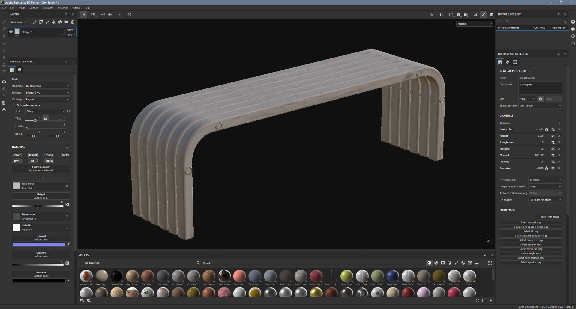 City Bench 13 Low-poly 3D model_10