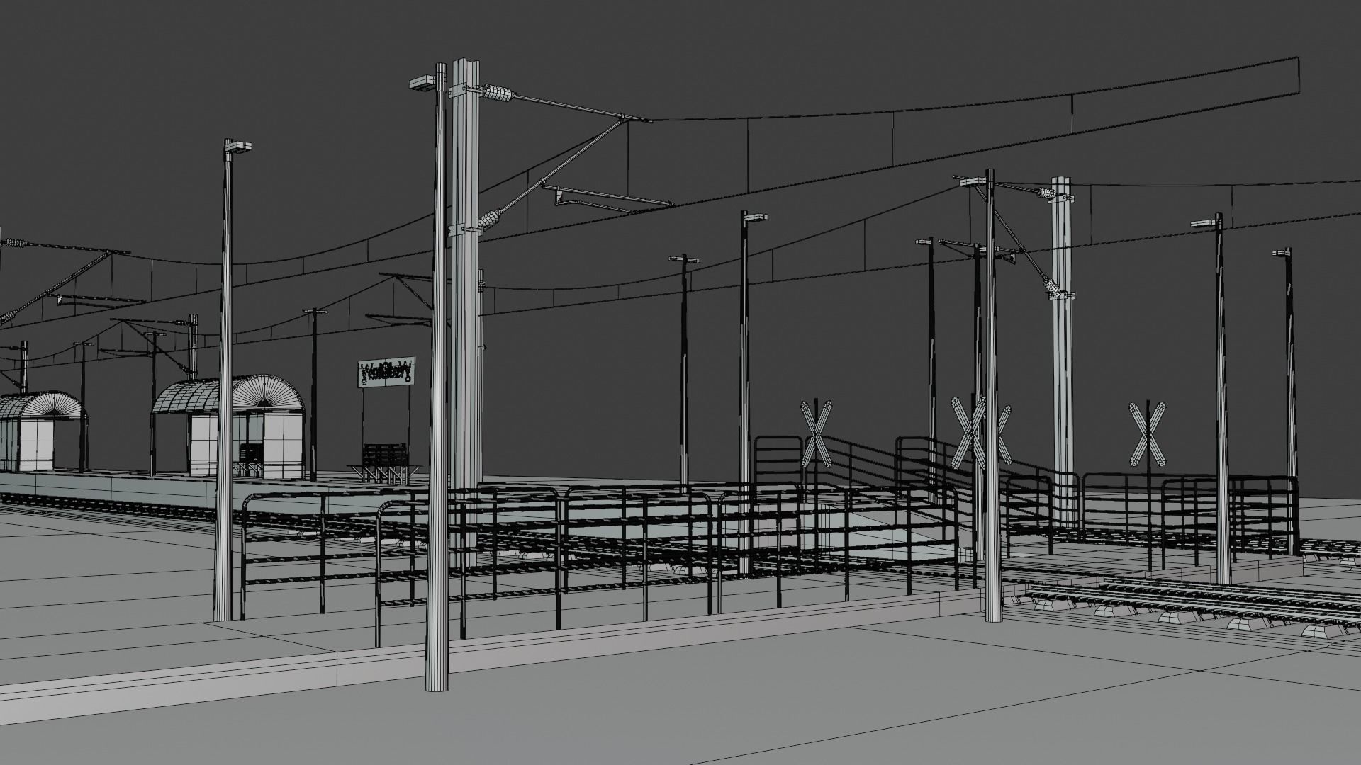 Local railway station IV 3D model_5