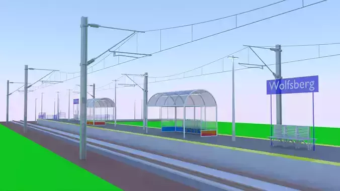 Local railway station IV 3D model