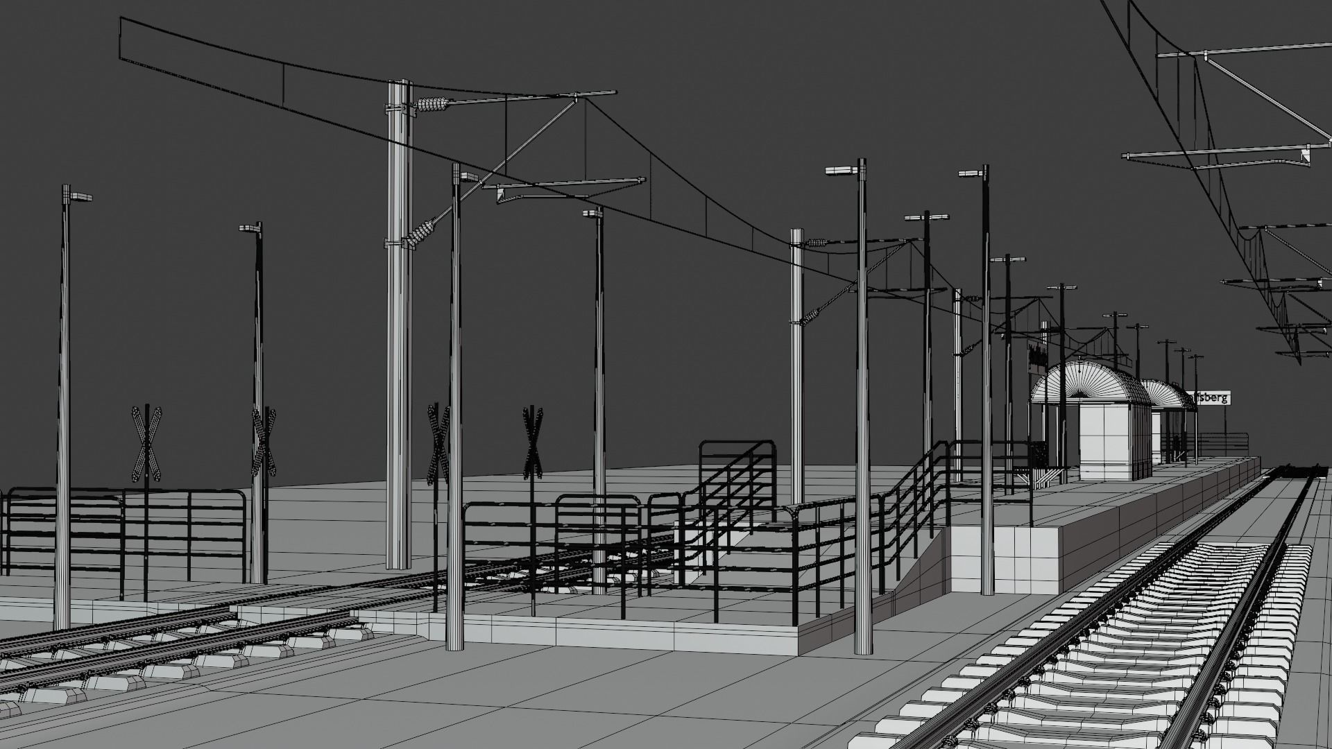 Local railway station IV 3D model_7