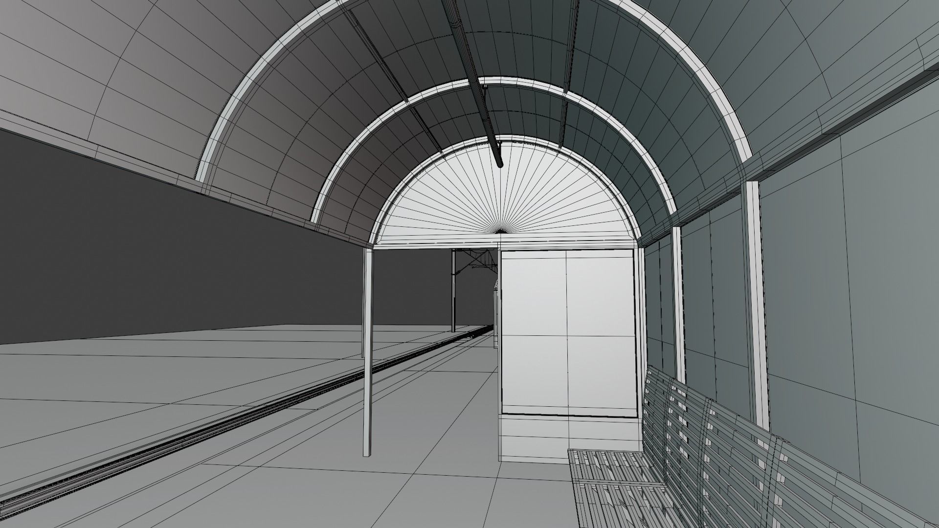 Local railway station IV 3D model_11