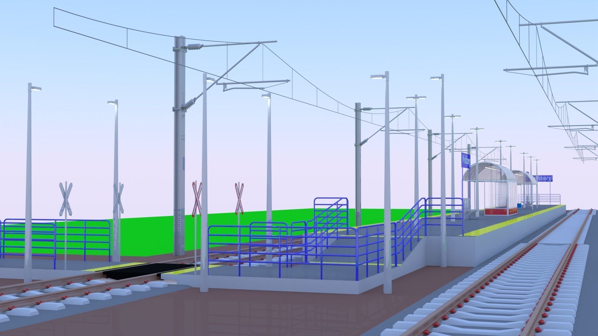 Local railway station IV 3D model_6