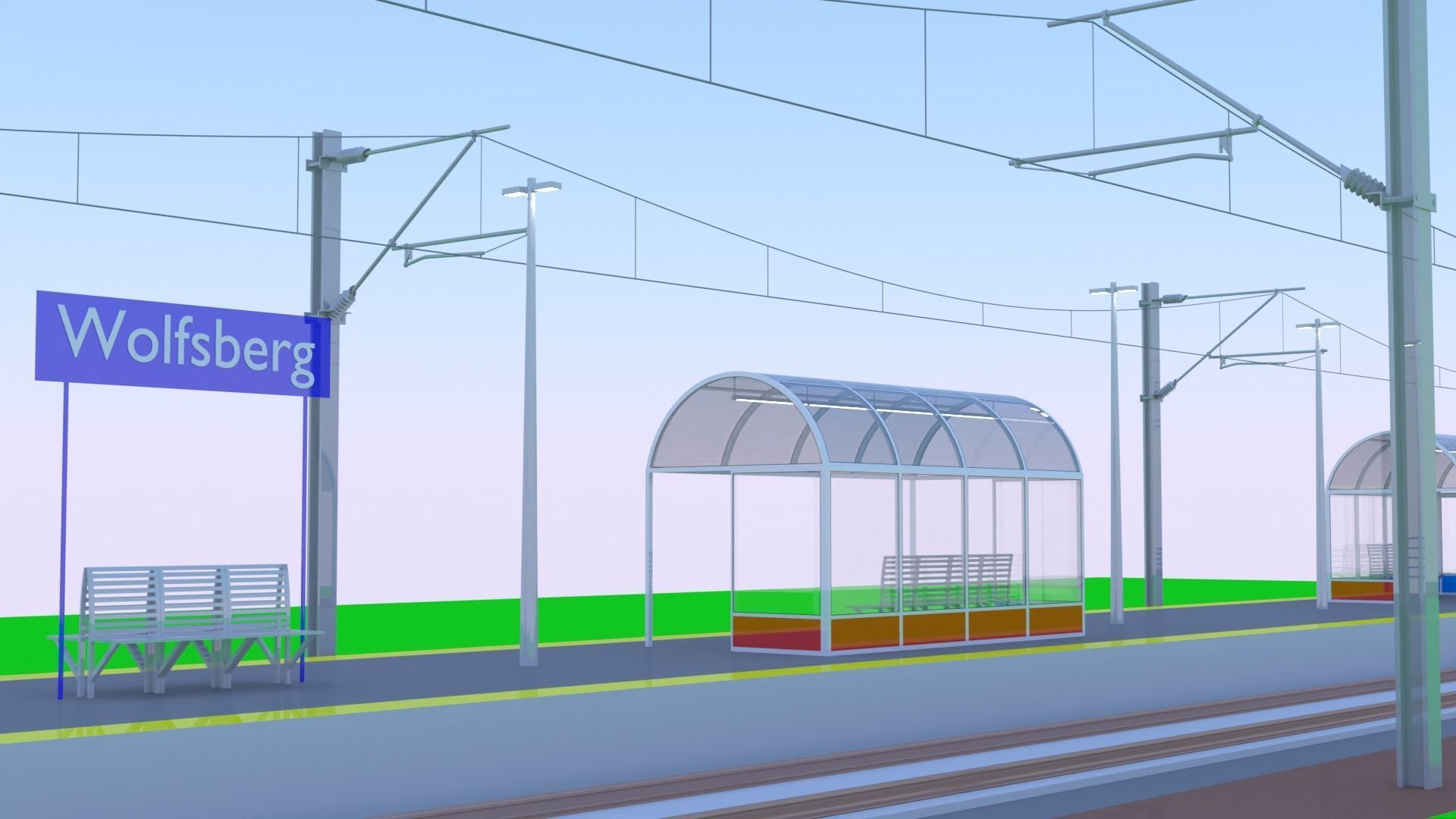Local railway station IV 3D model_2