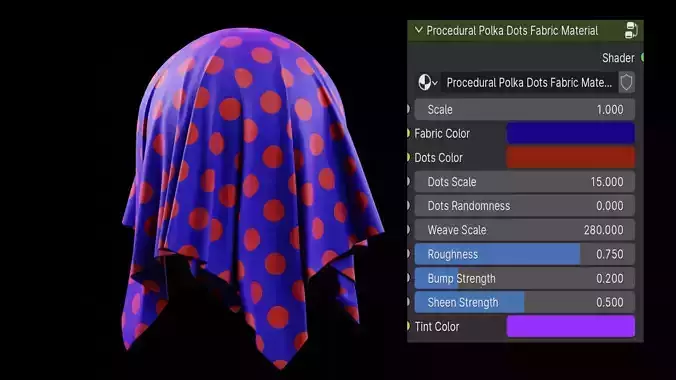 Procedural Polka Dots Fabric Material