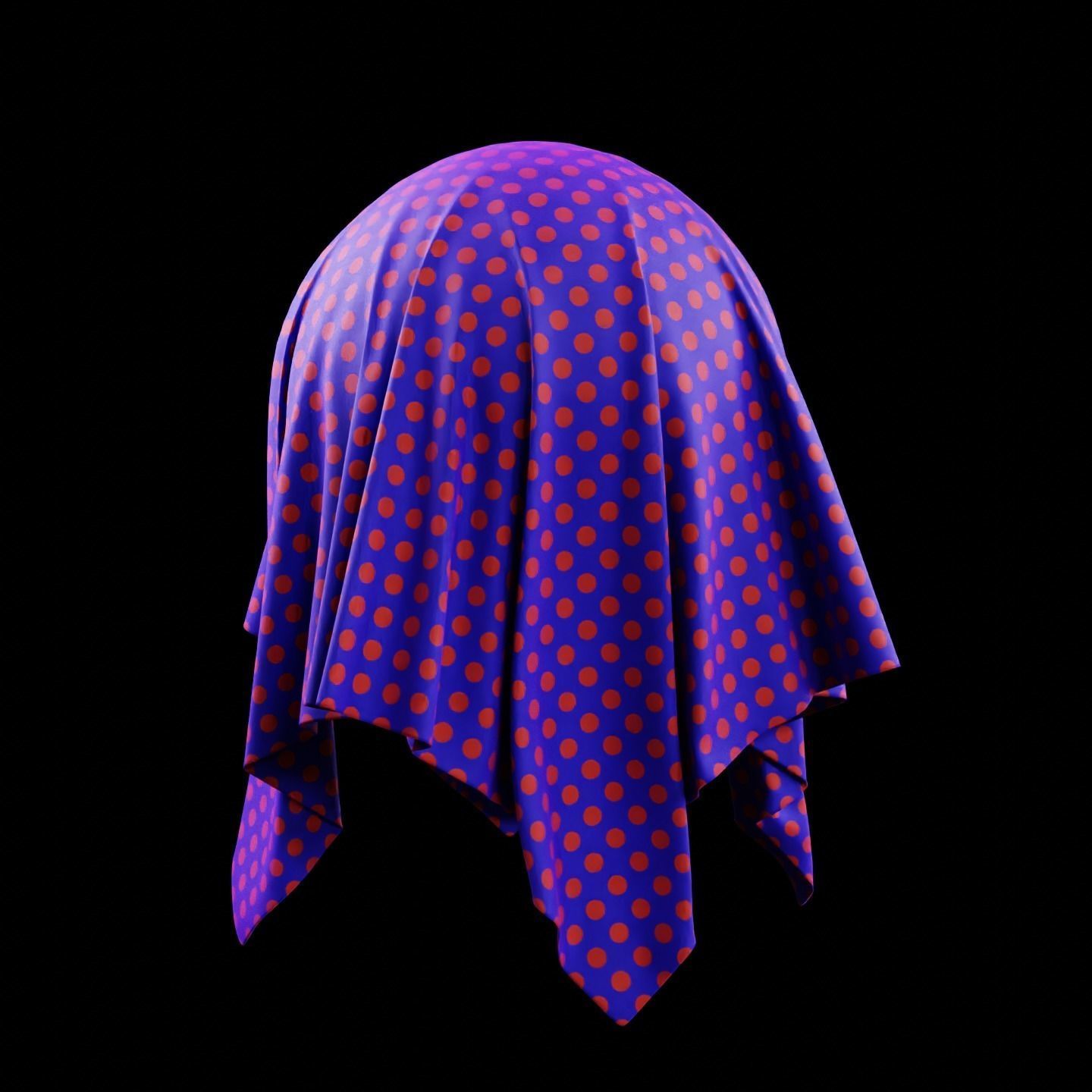 Procedural Polka Dots Fabric Material Texture_3