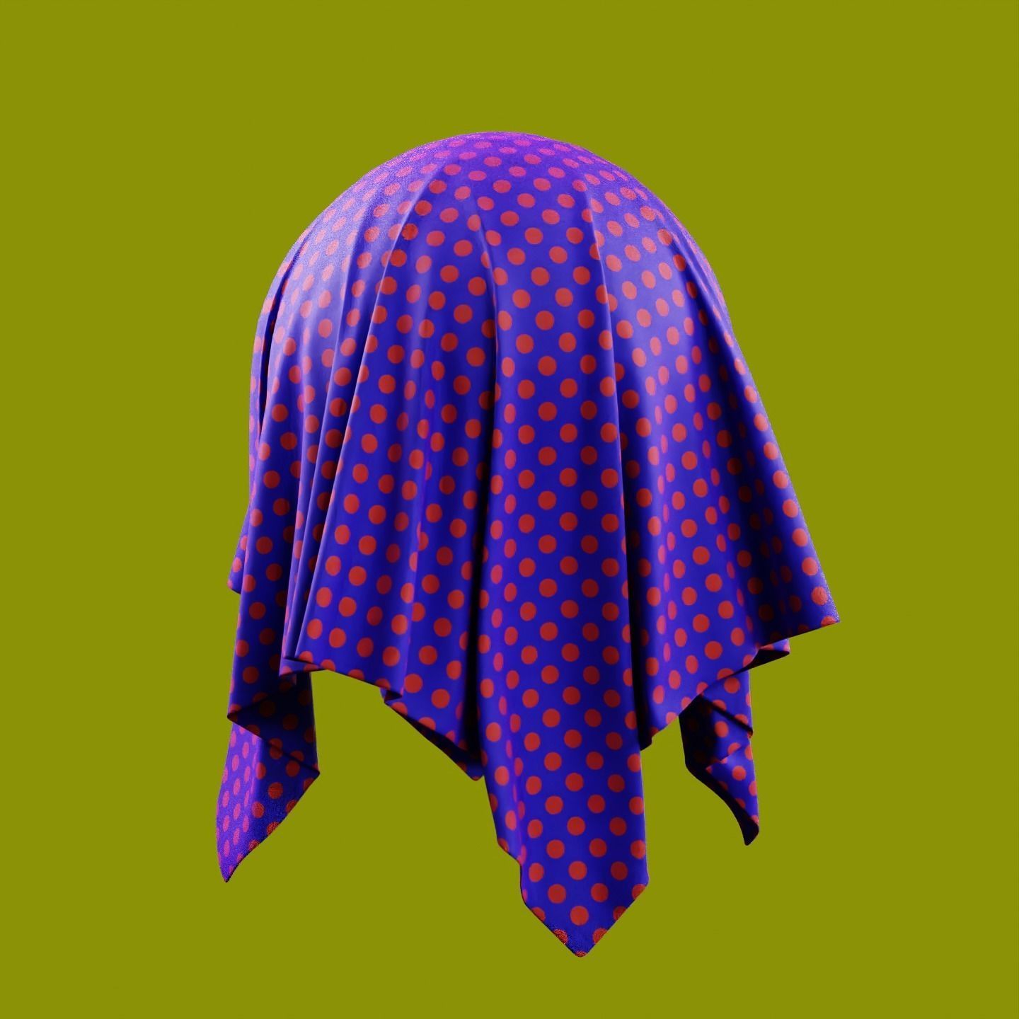 Procedural Polka Dots Fabric Material Texture_4