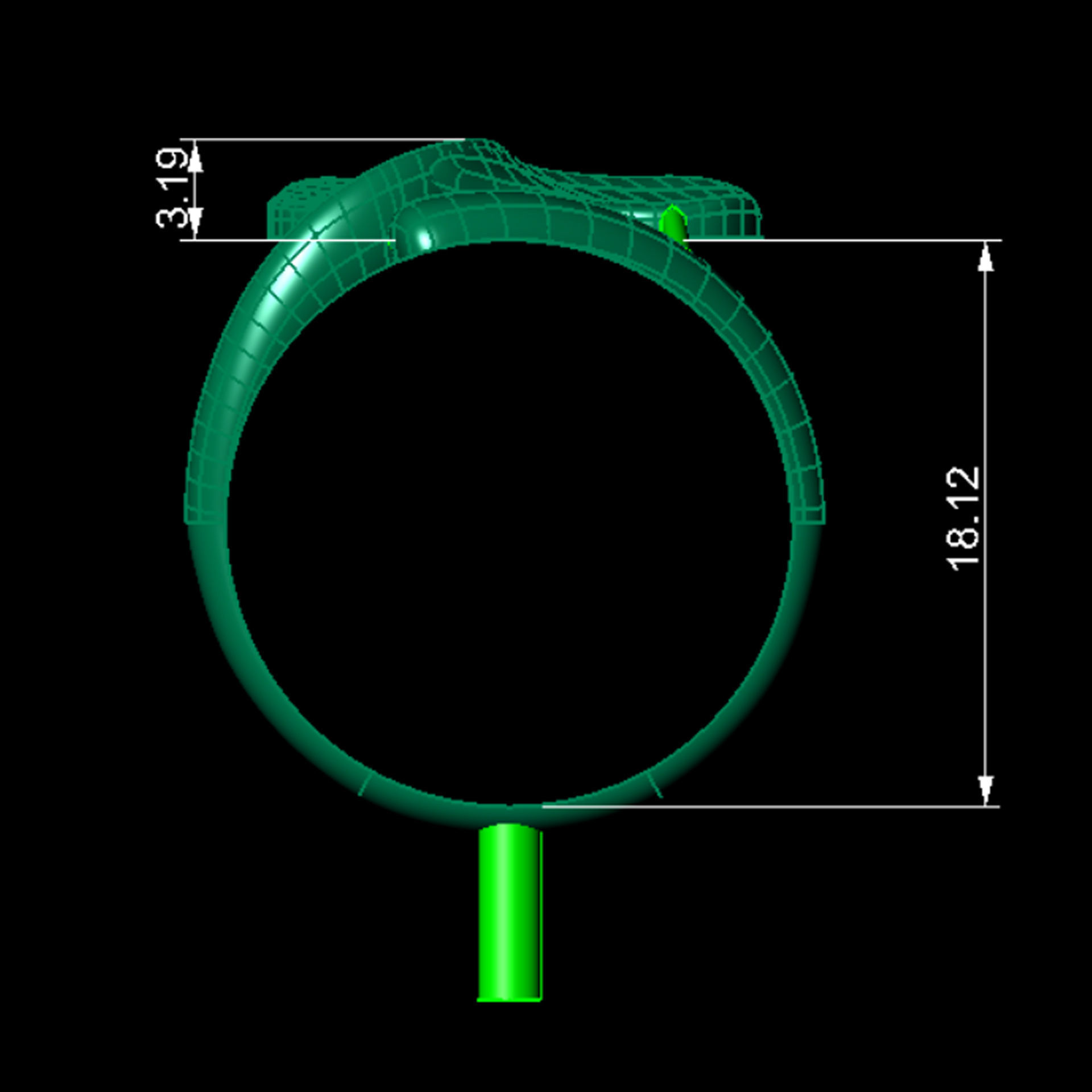 Dolphin ring 06 3D print model_4