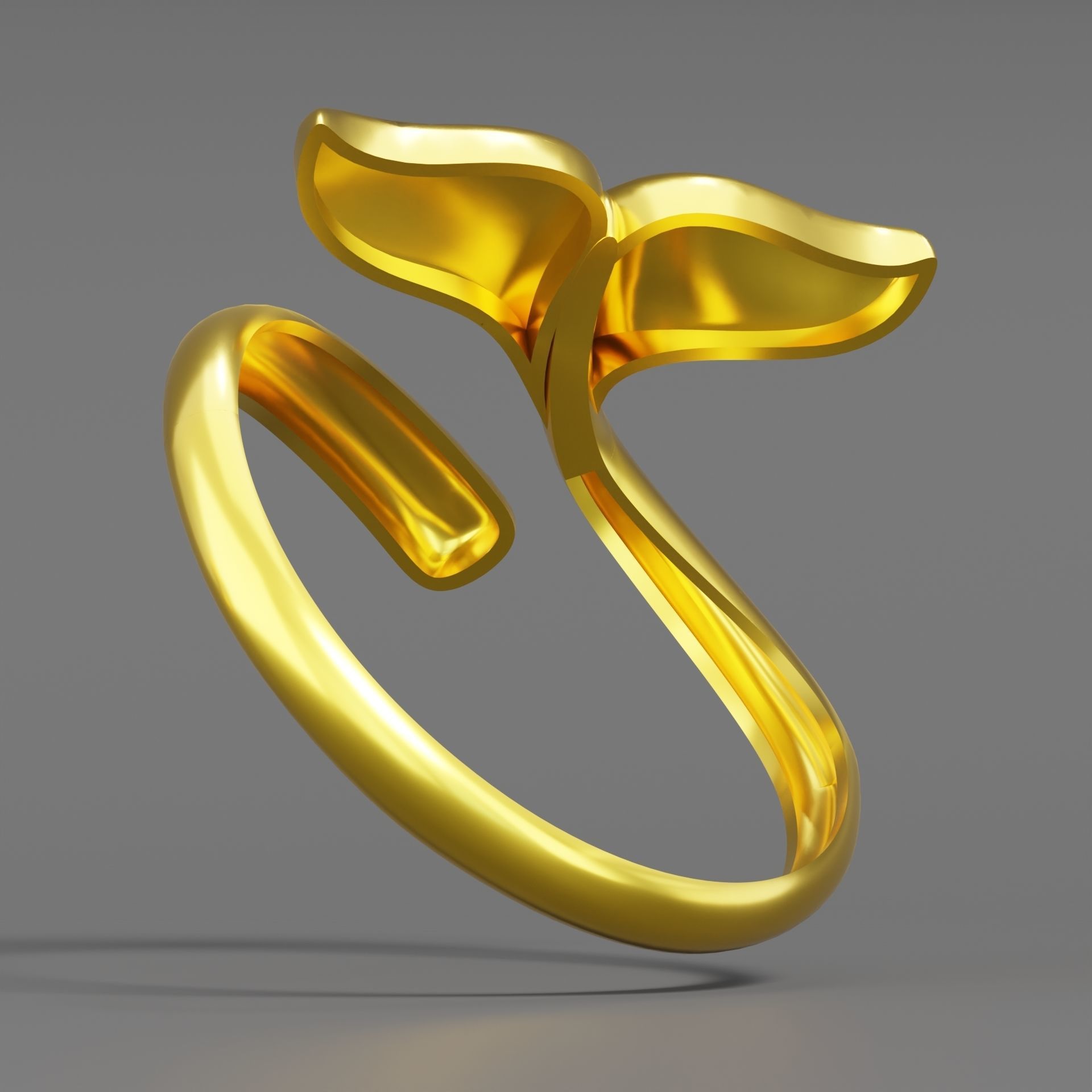Dolphin ring 06 3D print model_1
