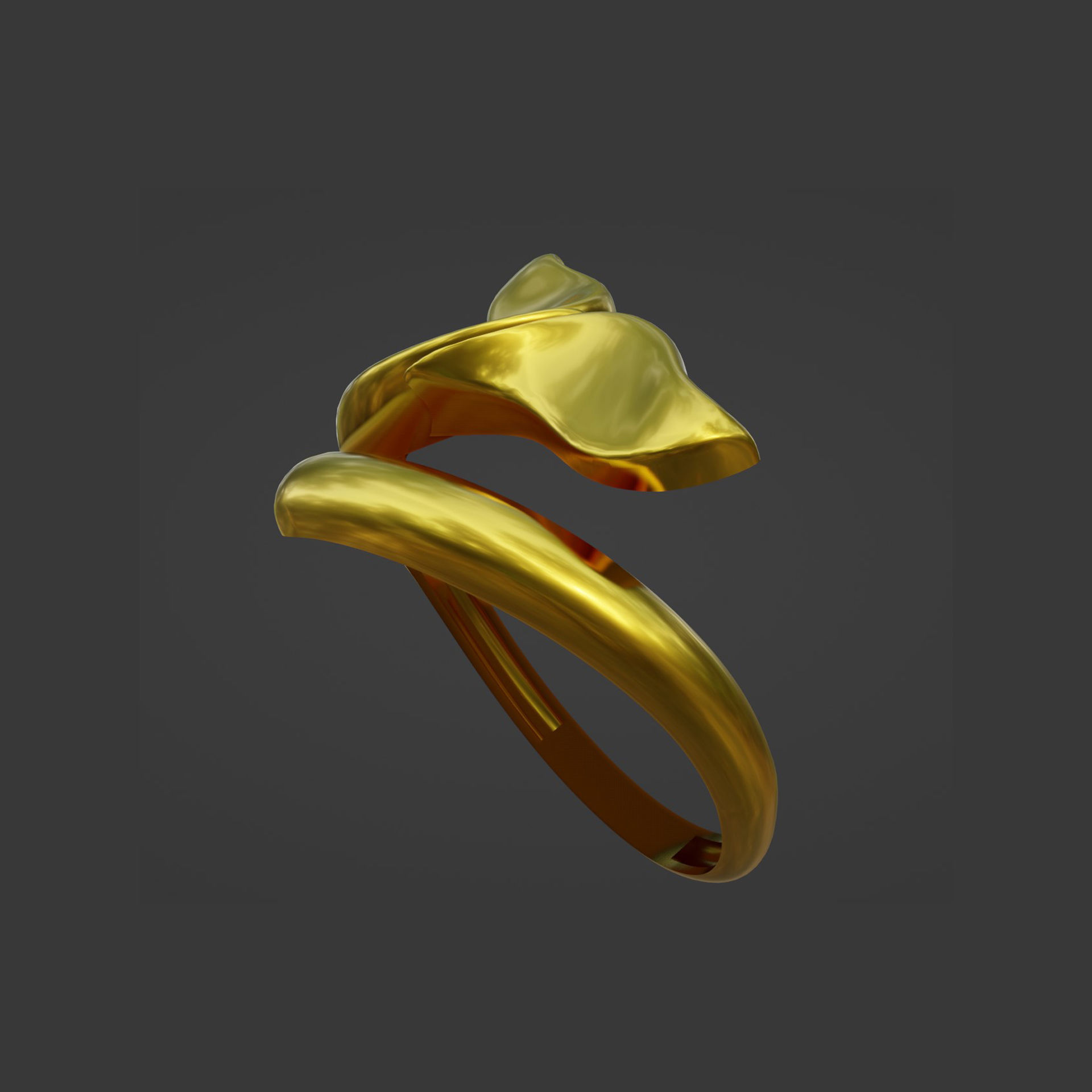 Dolphin ring 06 3D print model_8