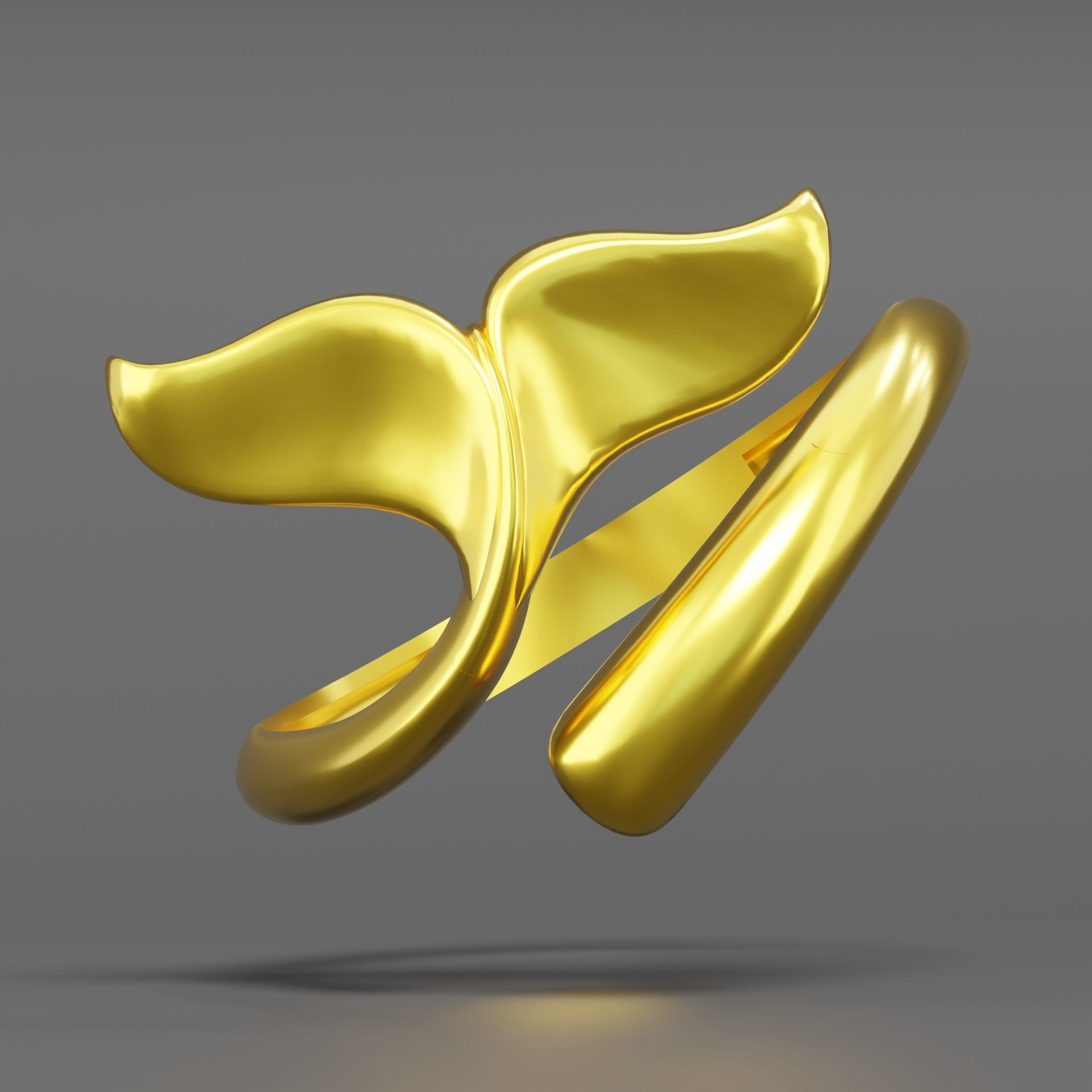 Dolphin ring 06 3D print model_2