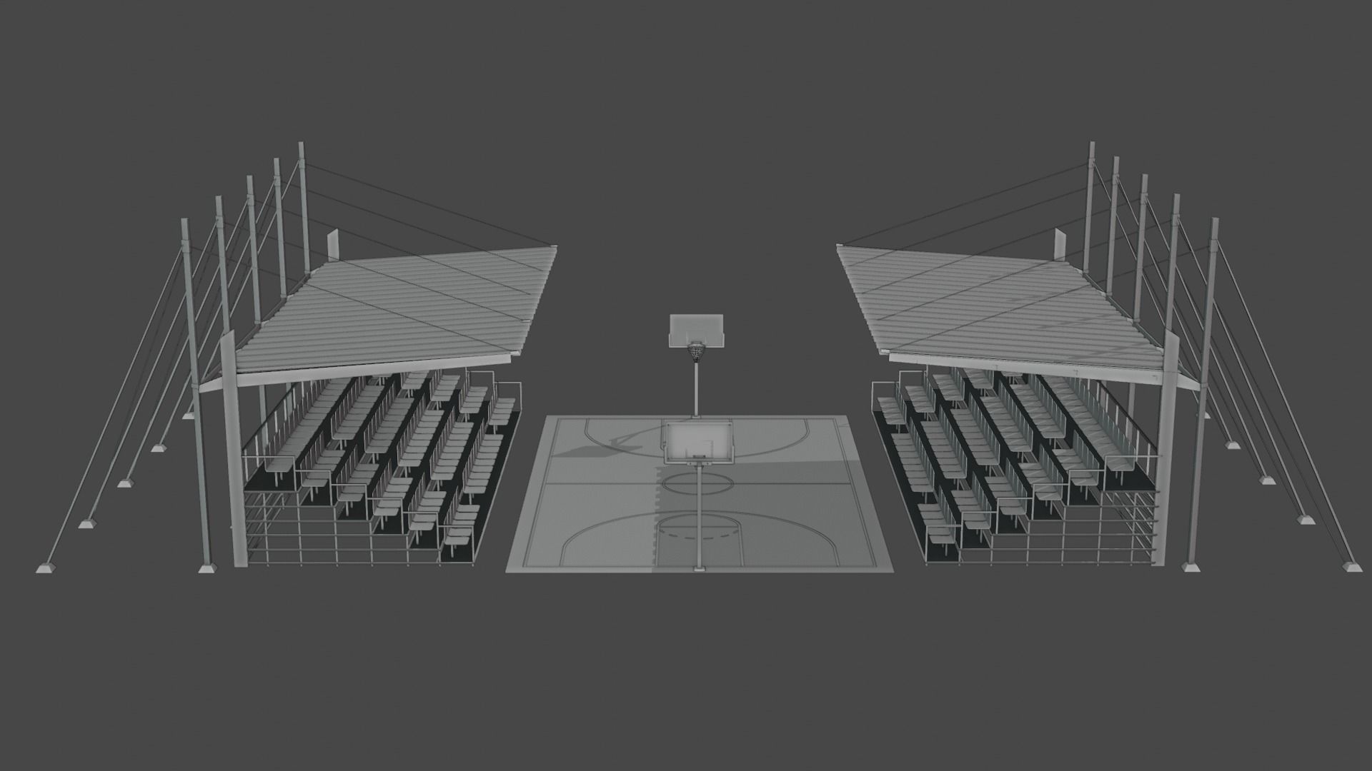 Basket ball court Free low-poly 3D model_17