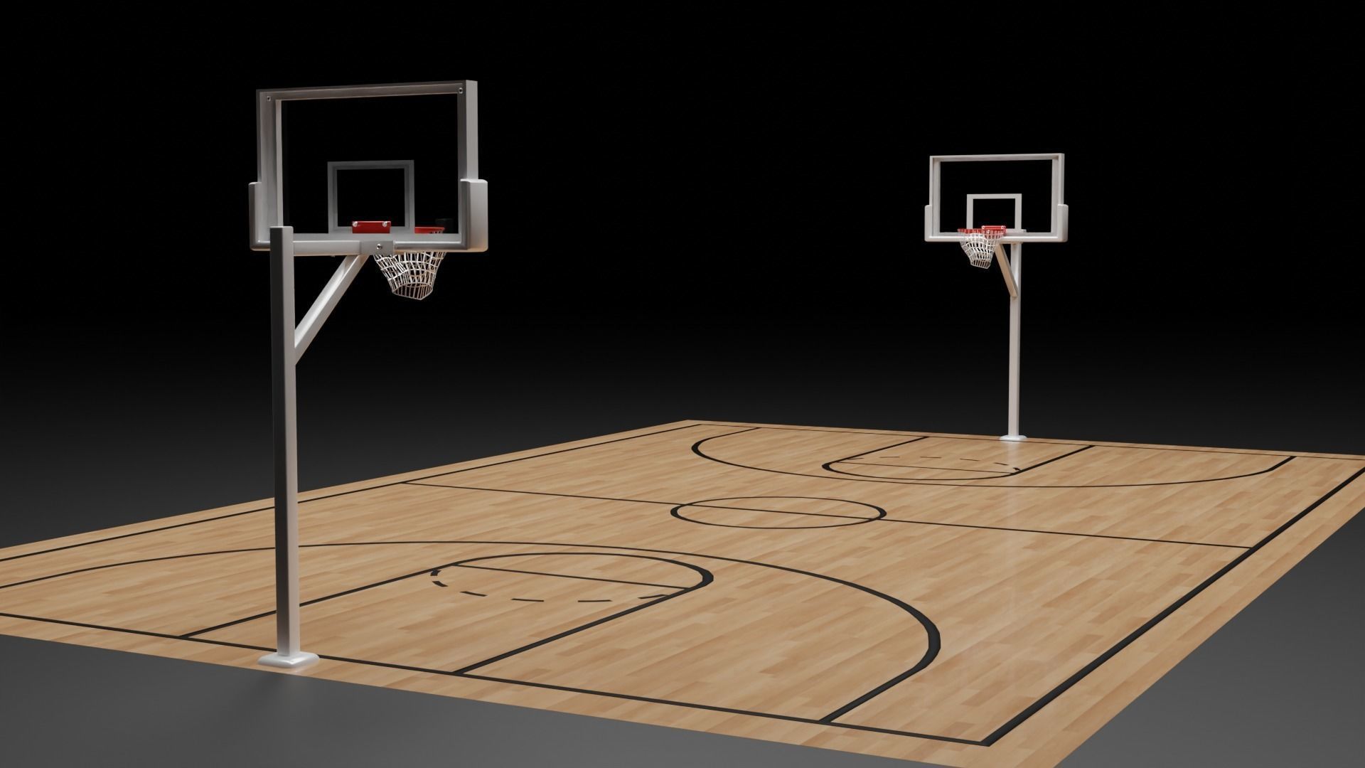 Basket ball court Free low-poly 3D model_9