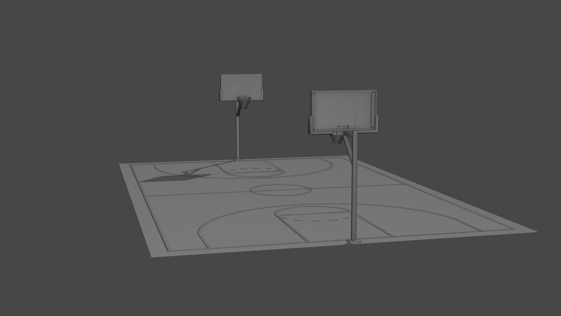 Basket ball court Free low-poly 3D model_13