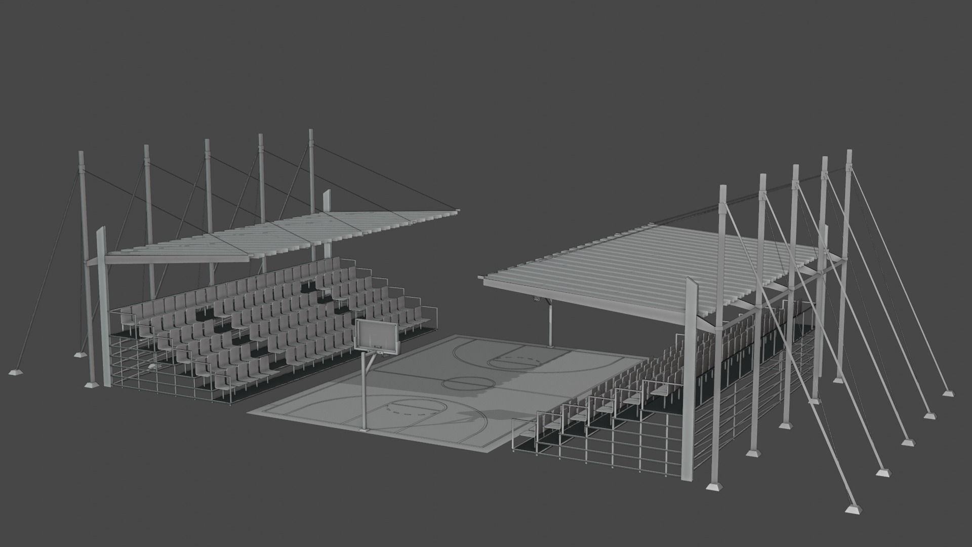 Basket ball court Free low-poly 3D model_18