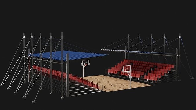 Basket ball court Free low-poly 3D model