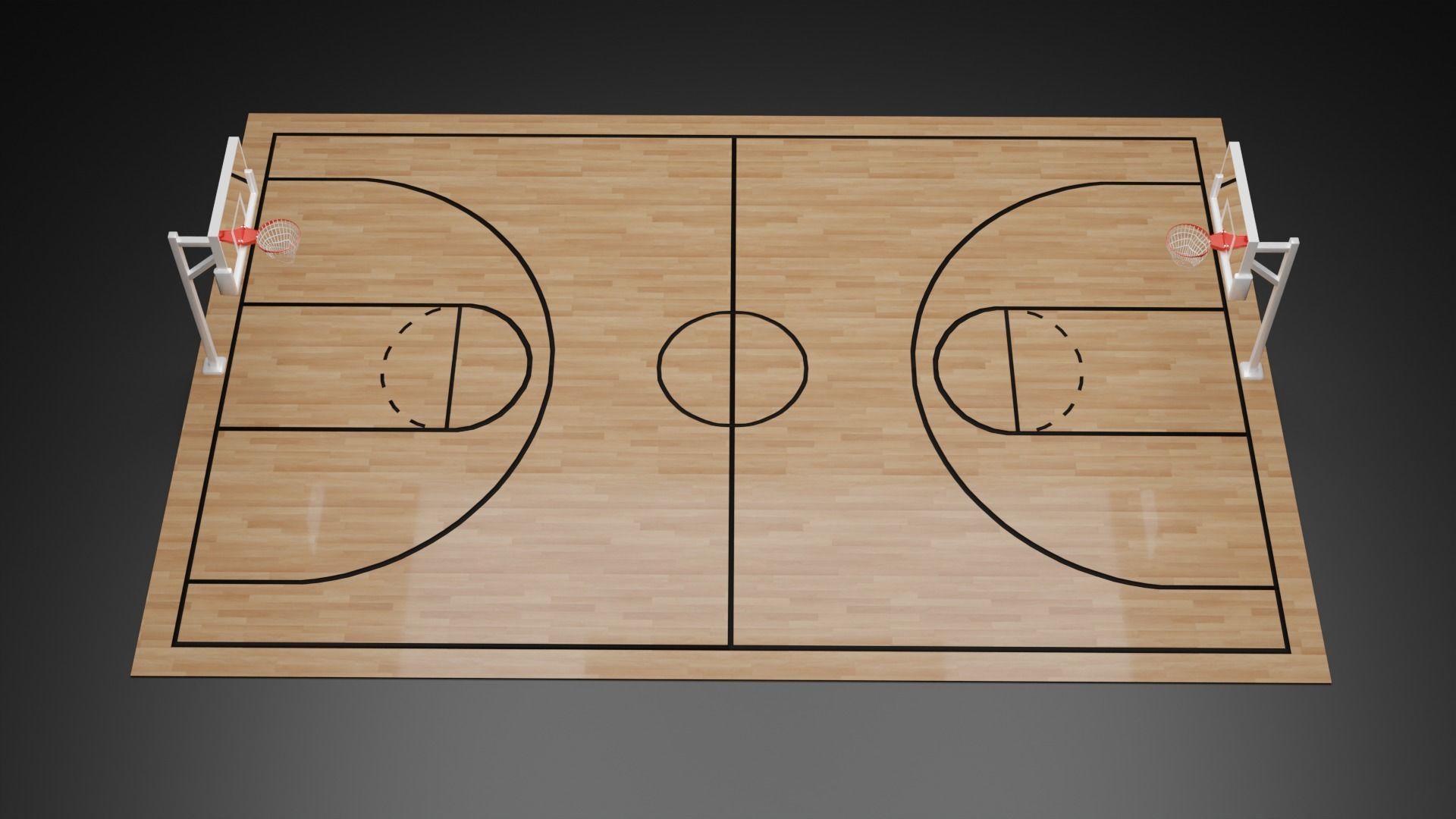 Basket ball court Free low-poly 3D model_8