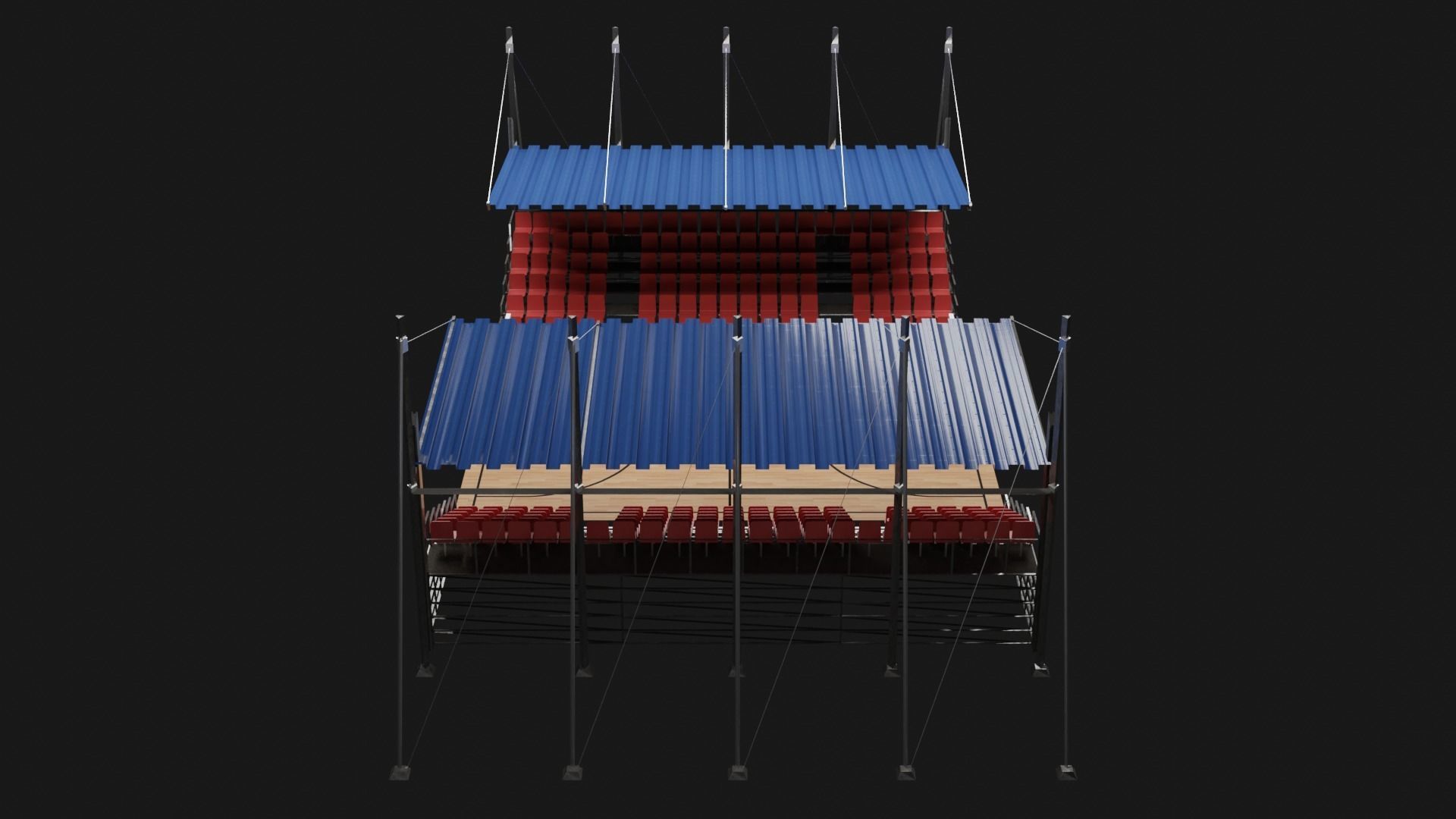 Basket ball court Free low-poly 3D model_3