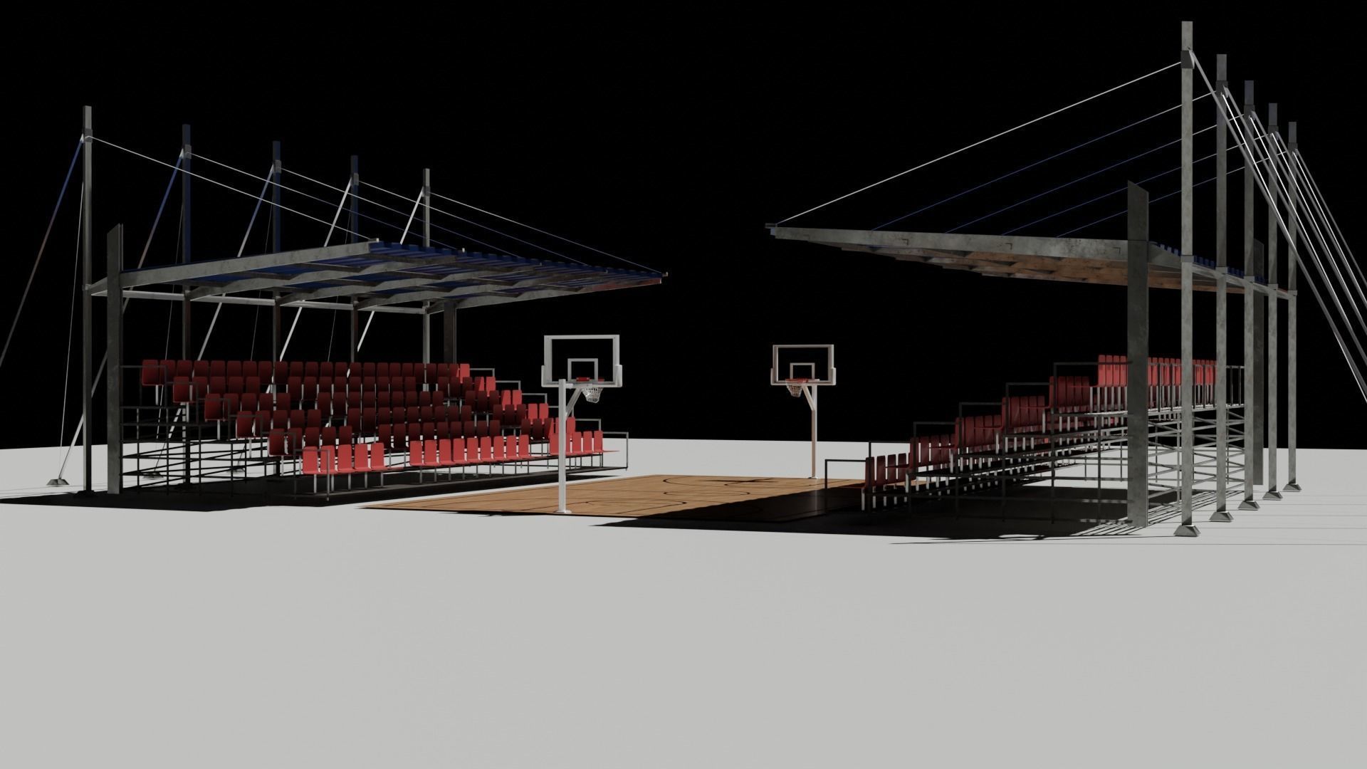 Basket ball court Free low-poly 3D model_4
