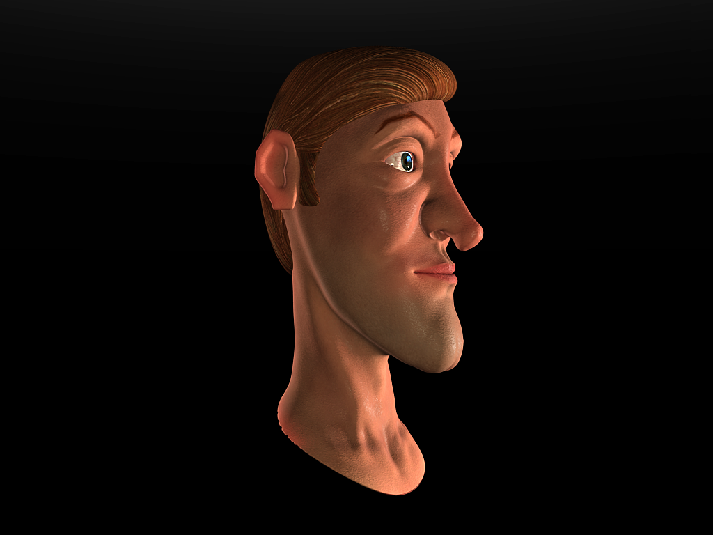 Cartoon Head 3D model_2