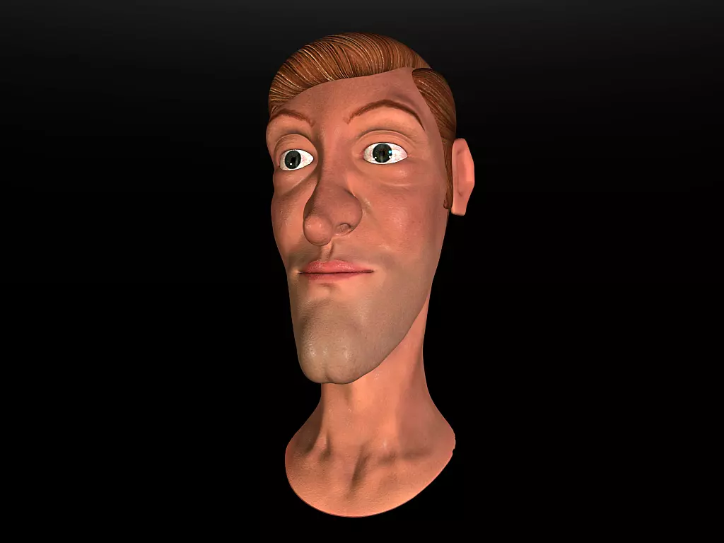 Cartoon Head 3D model_0