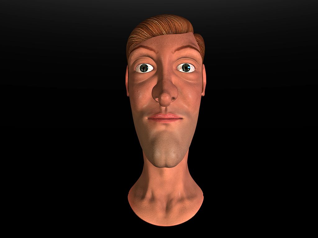 Cartoon Head 3D model_1