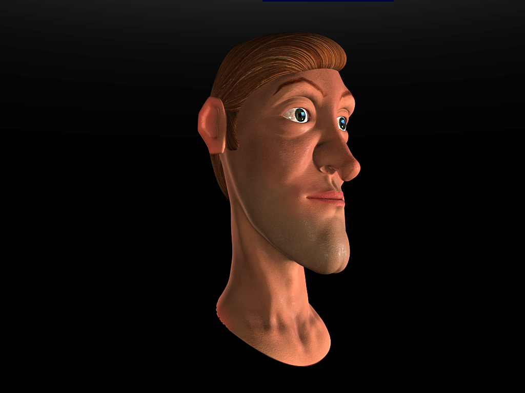 Cartoon Head 3D model_3