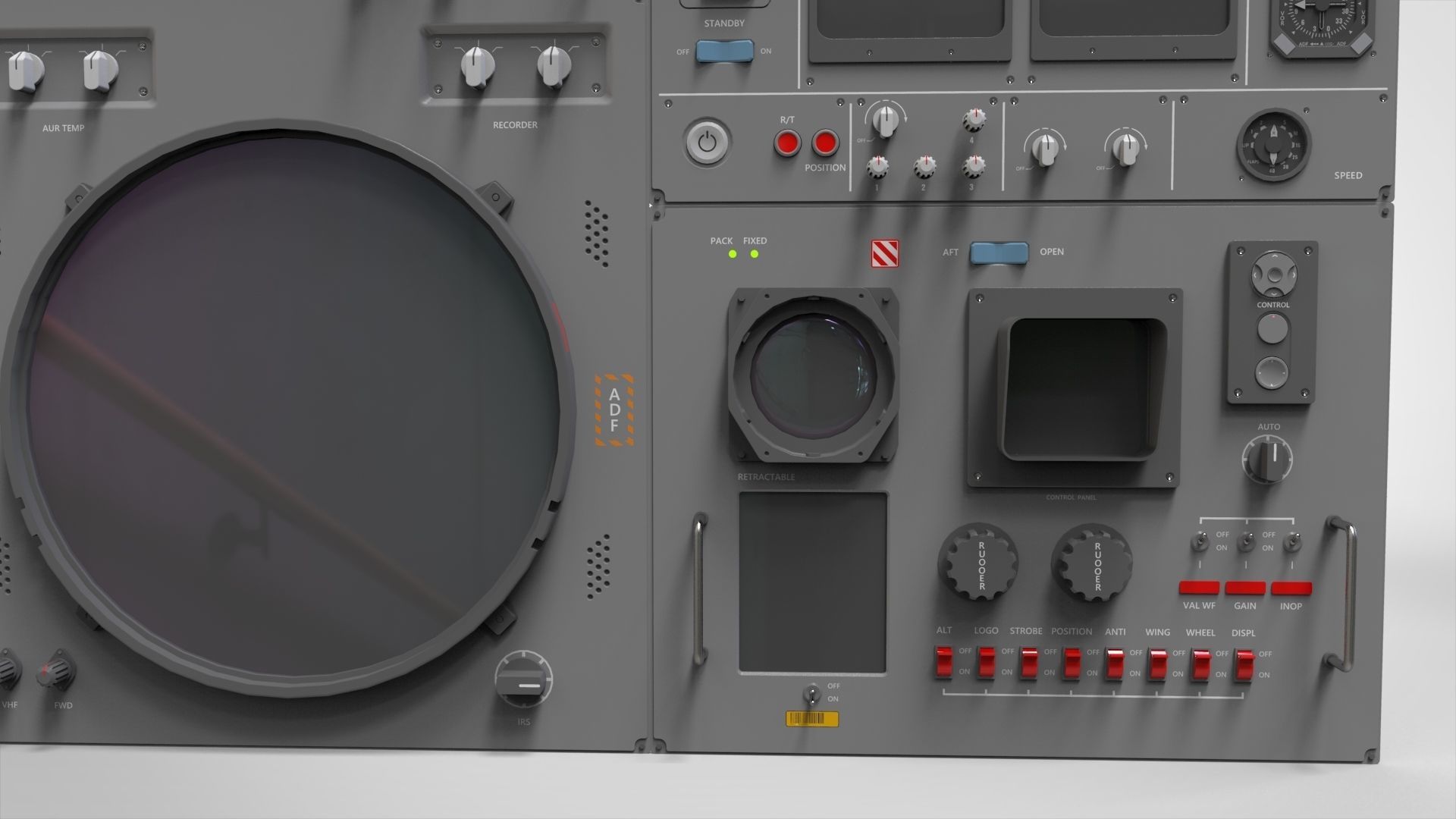 Dashboard 3 control panel with buttons and knobs 3D model_20