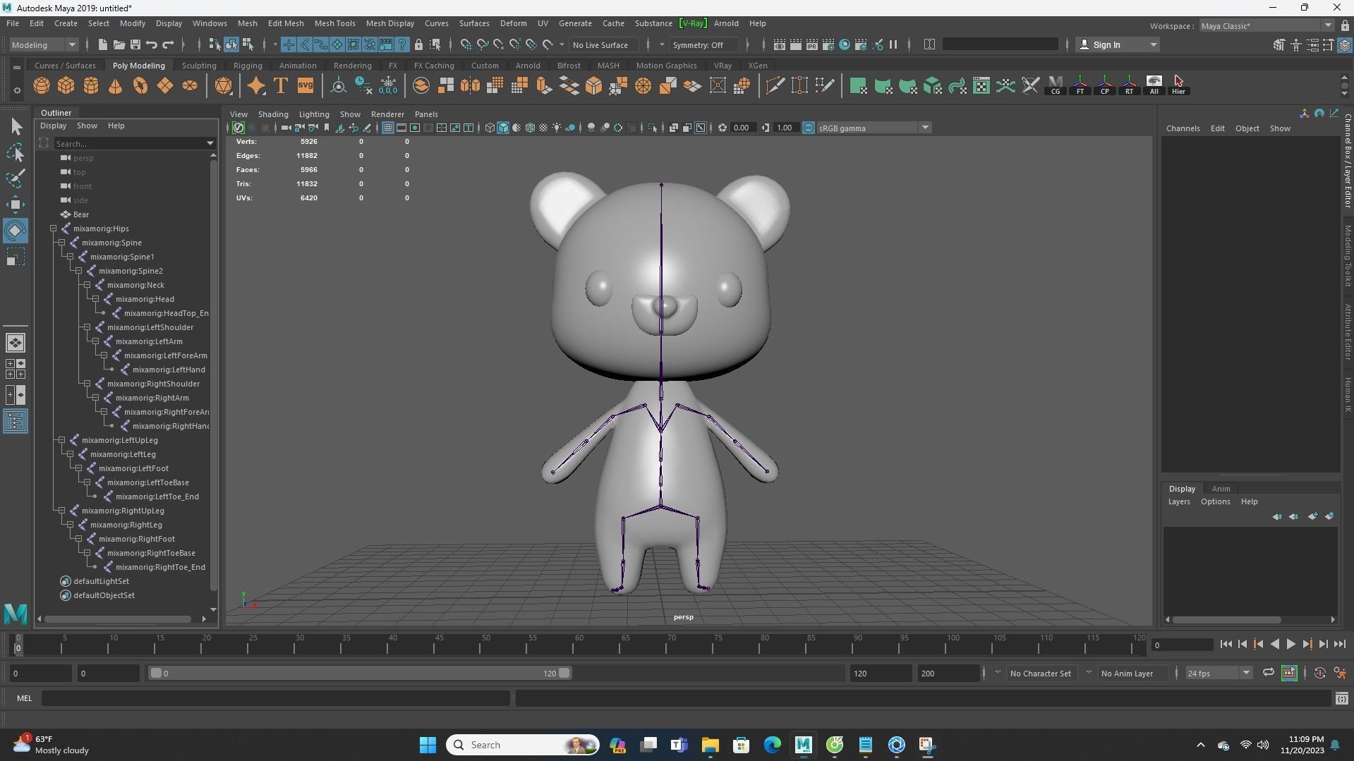 Bear  low poly animated v001  Low-poly 3D model_1