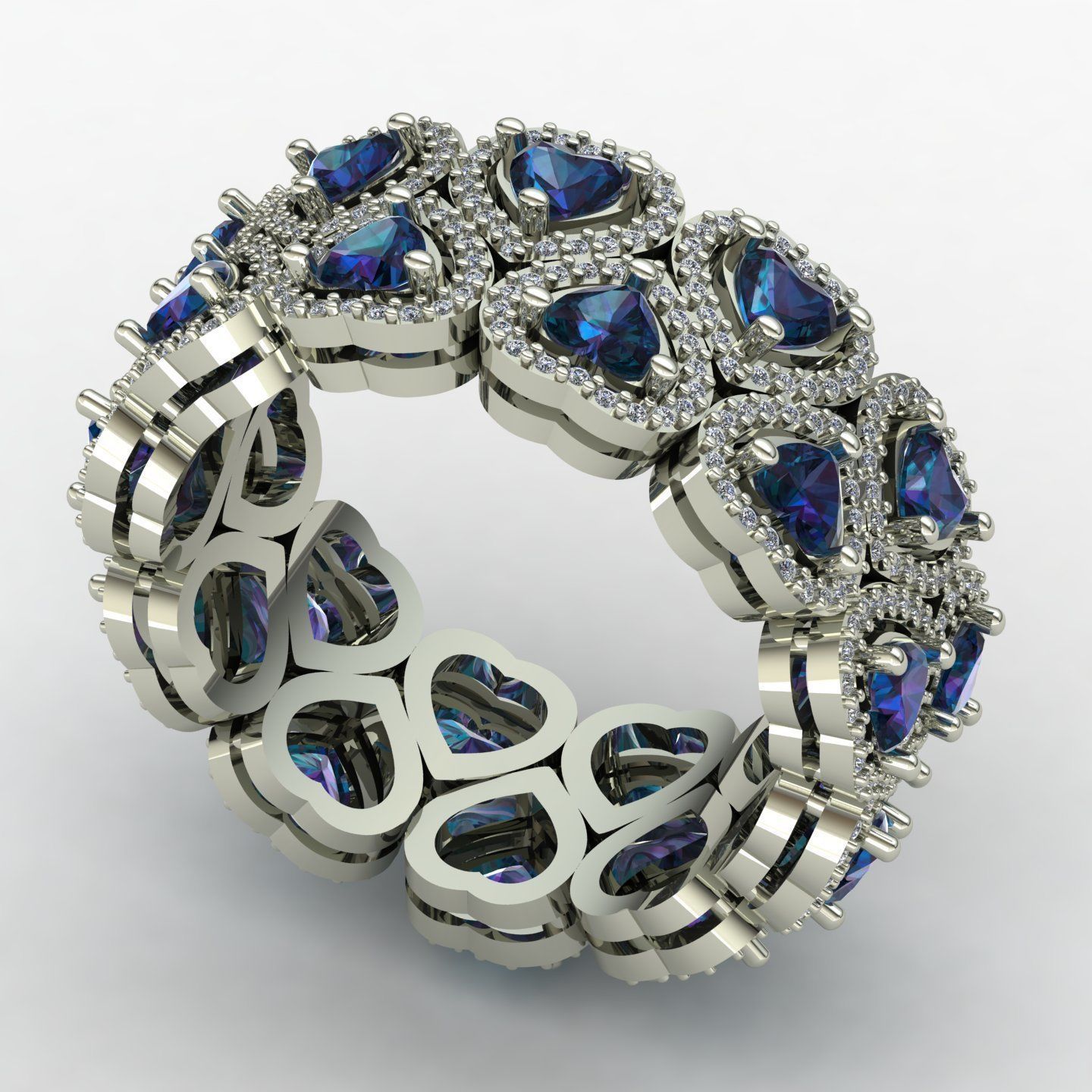 Heart wedding ring 3D print model_5