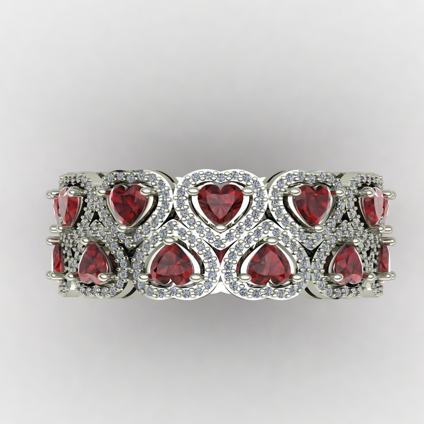 Heart wedding ring 3D print model_8