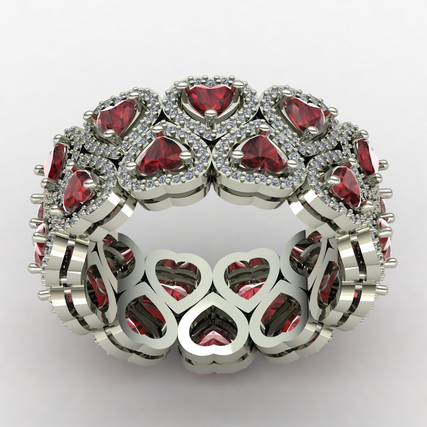 Heart wedding ring 3D print model_4