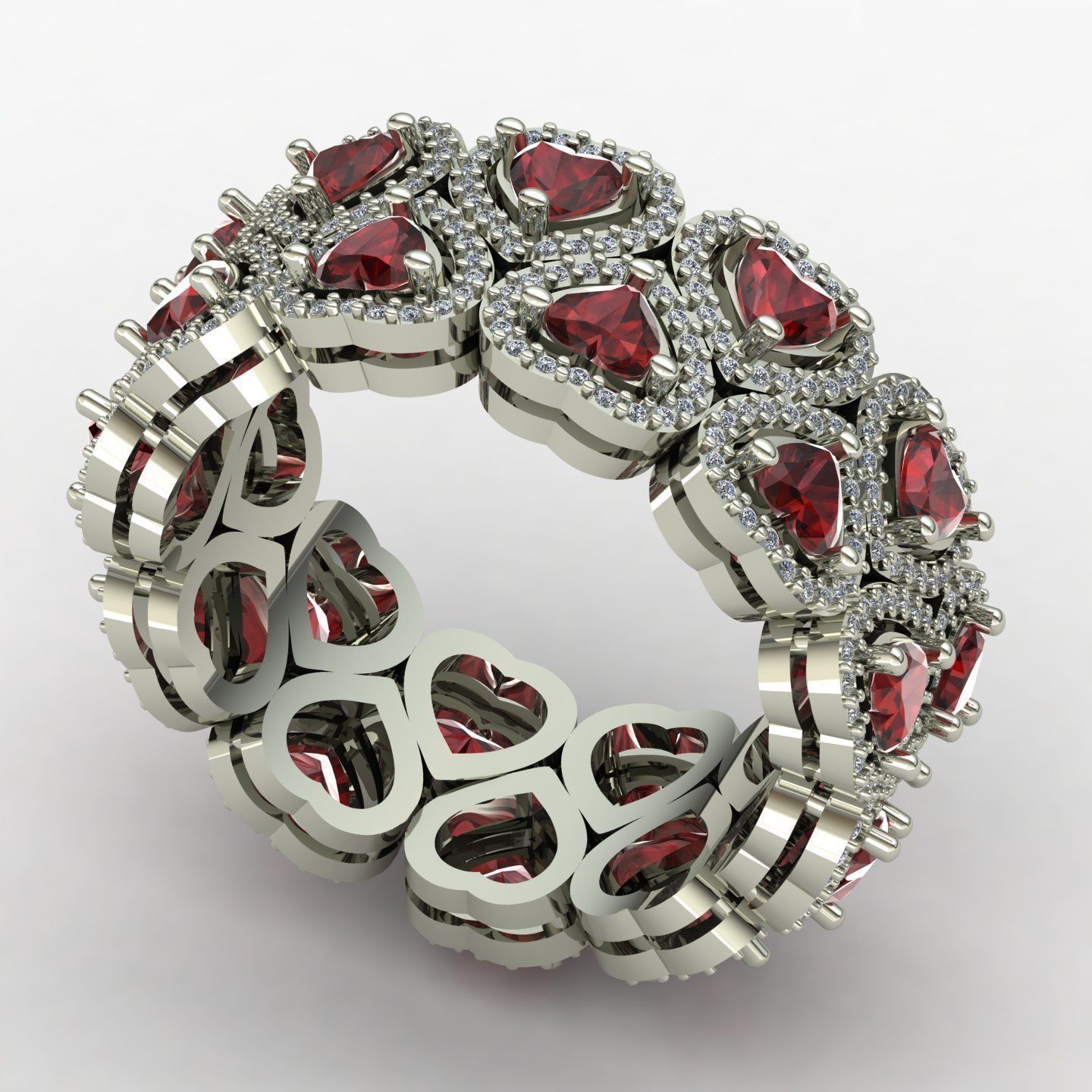 Heart wedding ring 3D print model_7