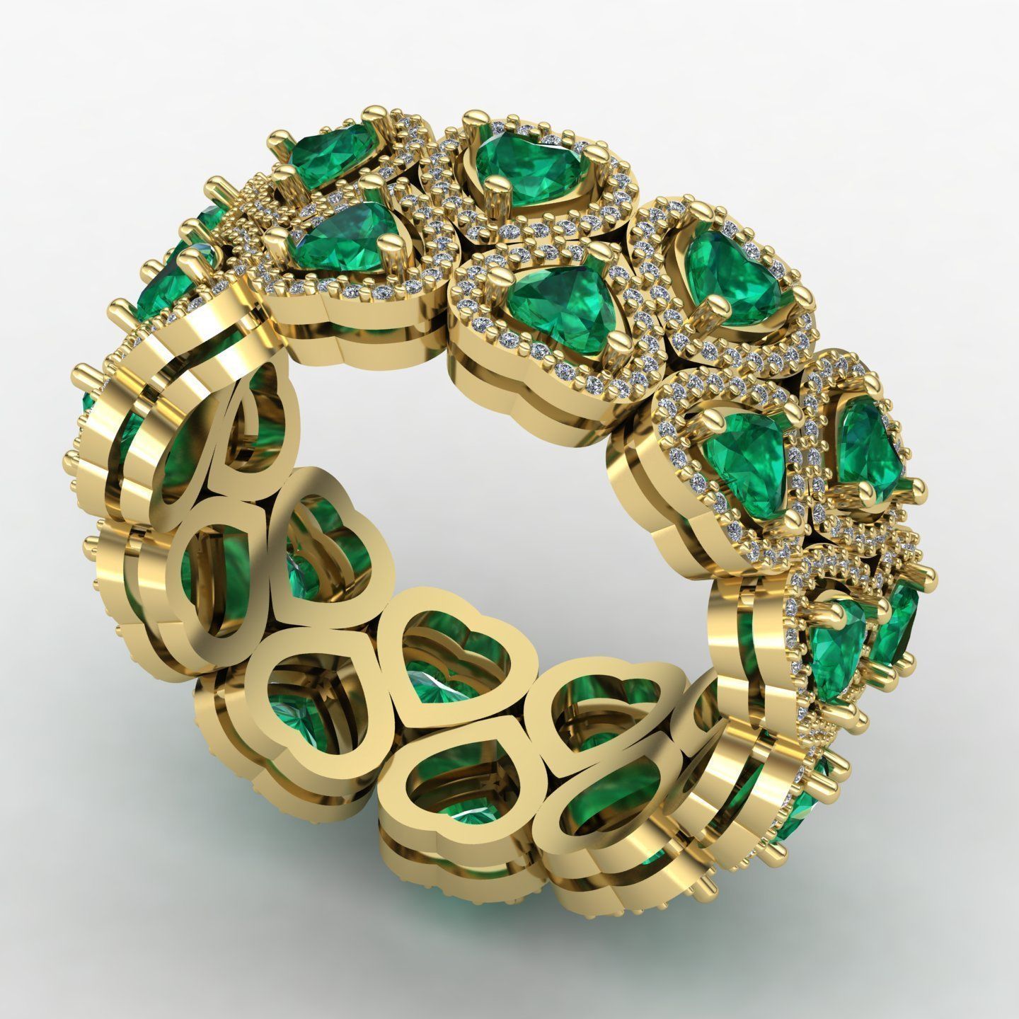 Heart wedding ring 3D print model_6