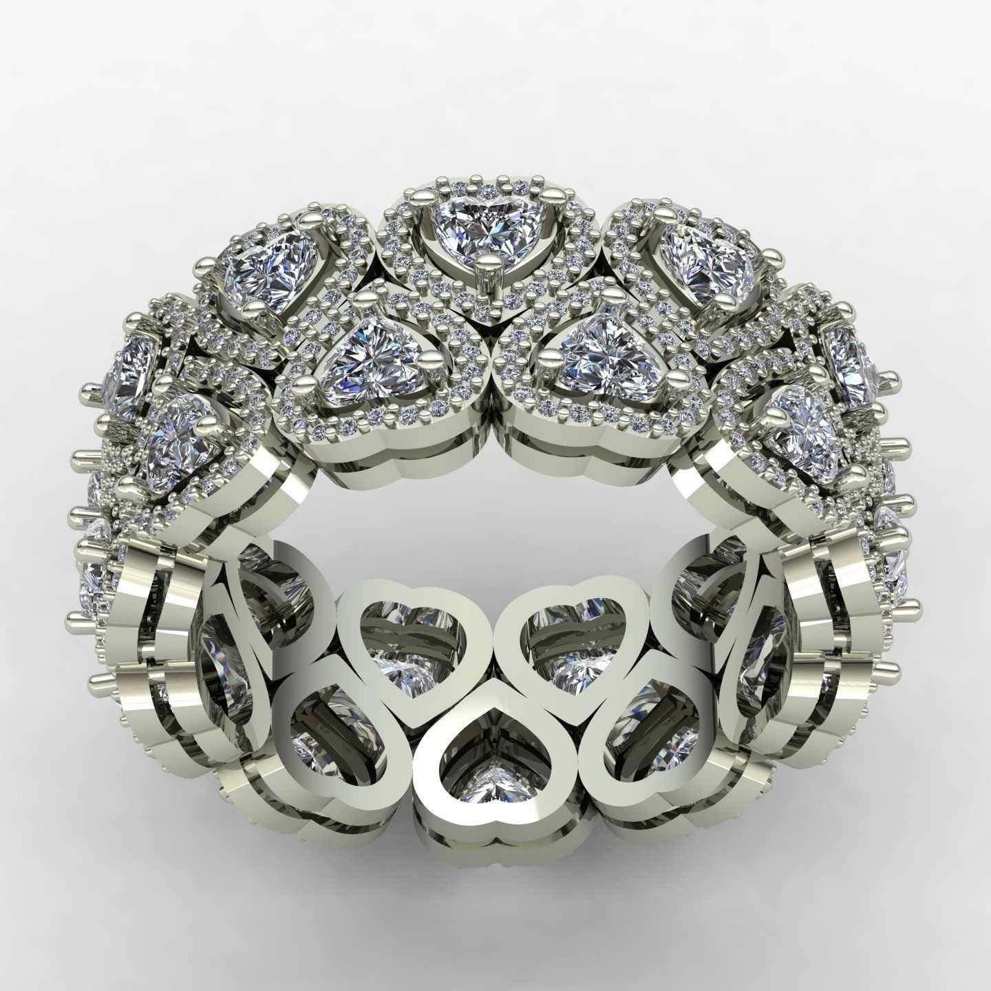 Heart wedding ring 3D print model_3