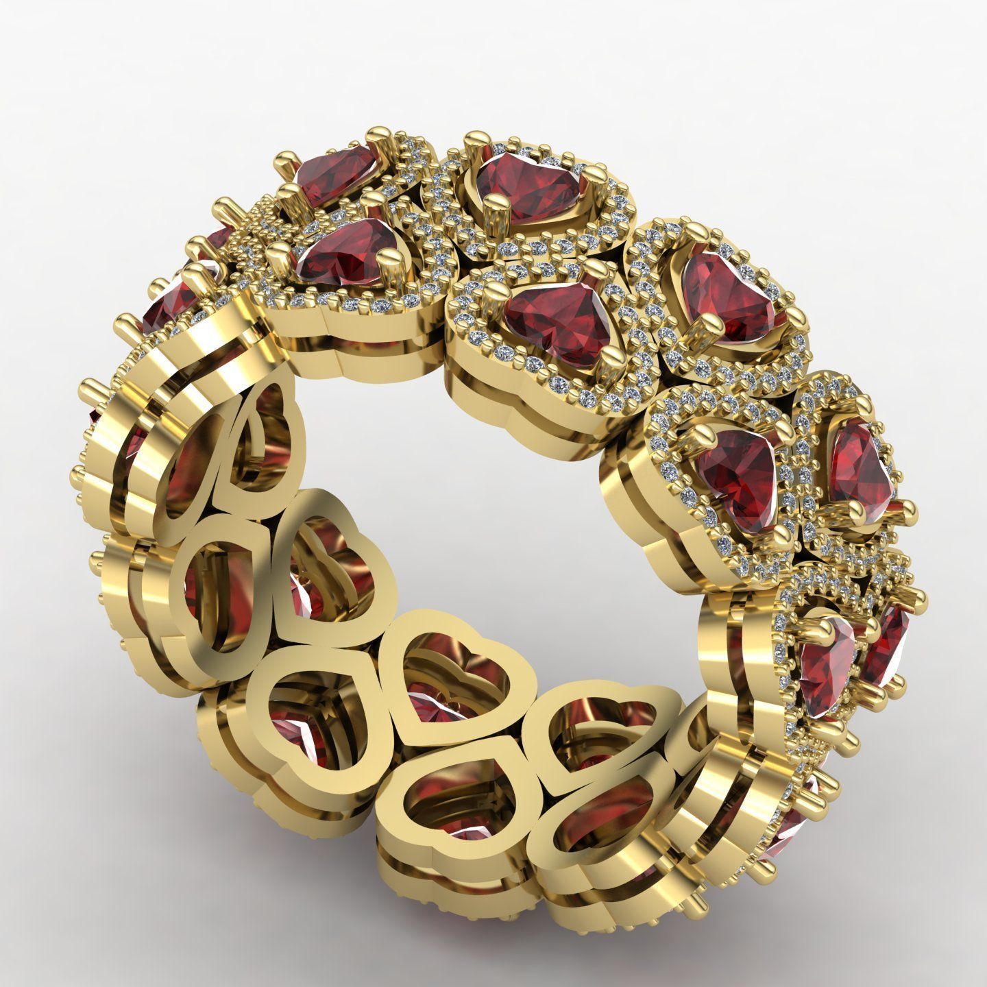 Heart wedding ring 3D print model_1