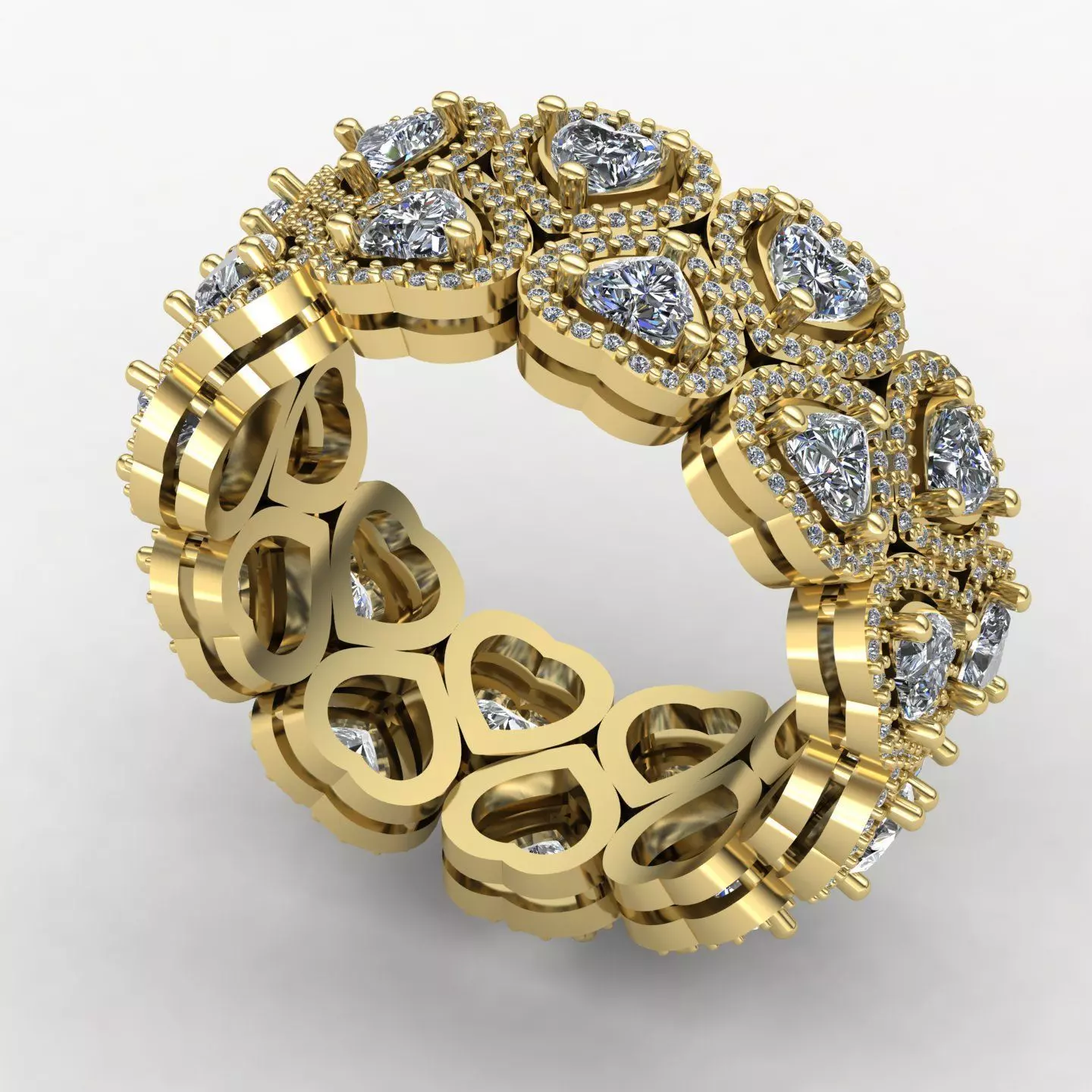 Heart wedding ring 3D print model_0