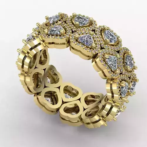 Heart wedding ring 3D print model