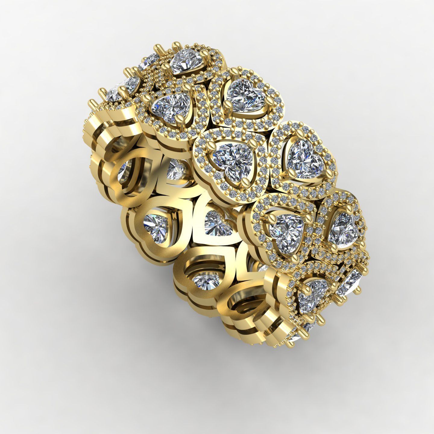 Heart wedding ring 3D print model_9