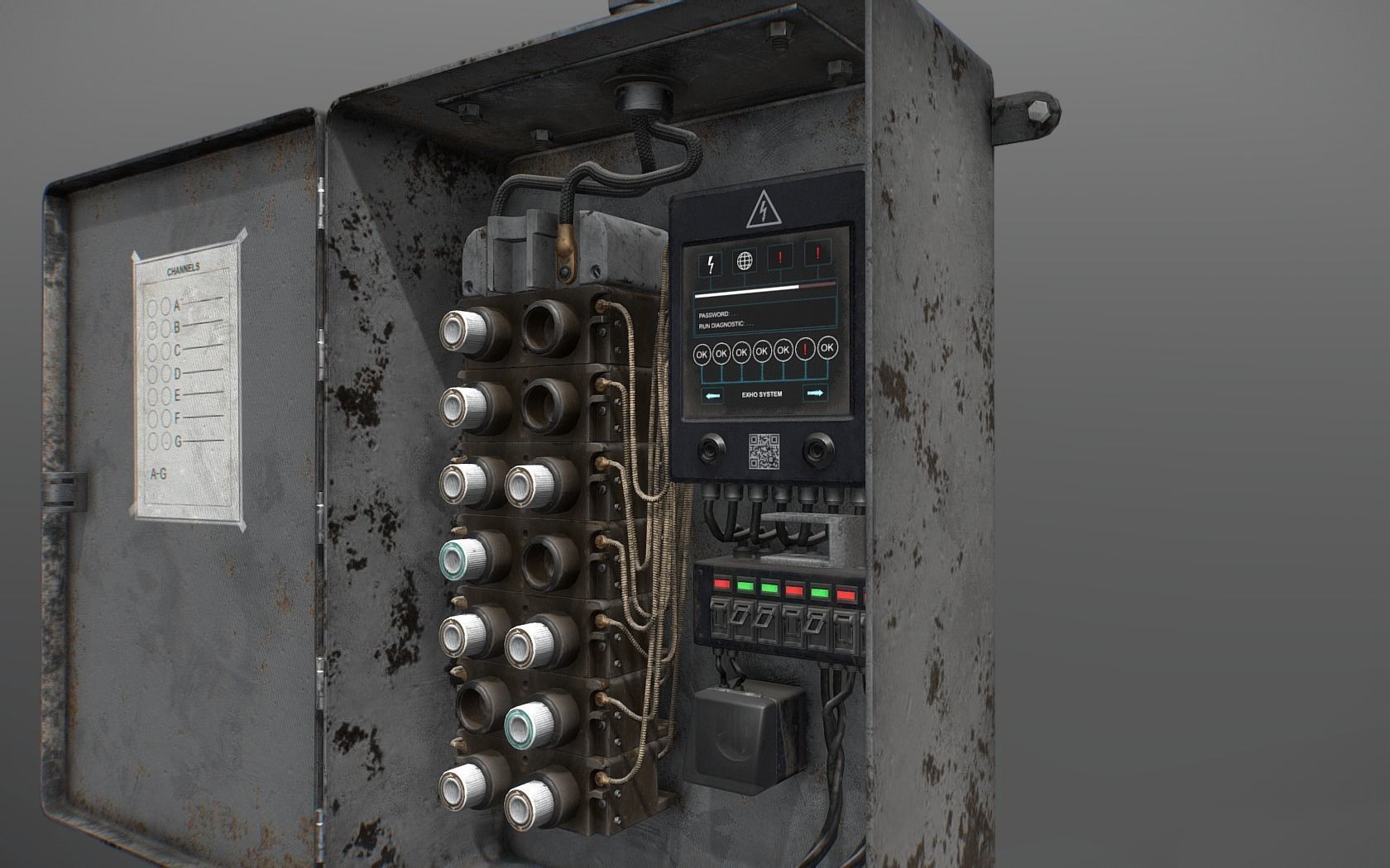 Fusebox Low-poly 3D model_6