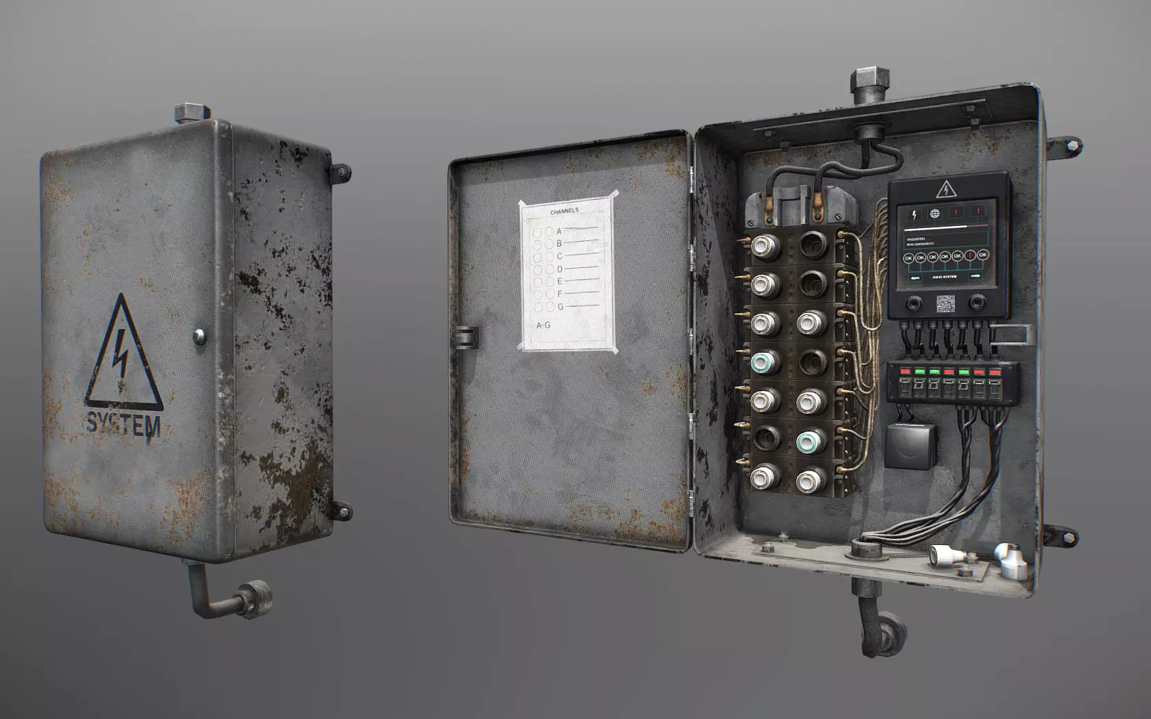 Fusebox Low-poly 3D model_0