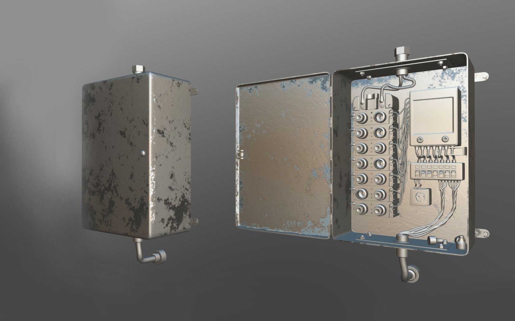 Fusebox Low-poly 3D model_3