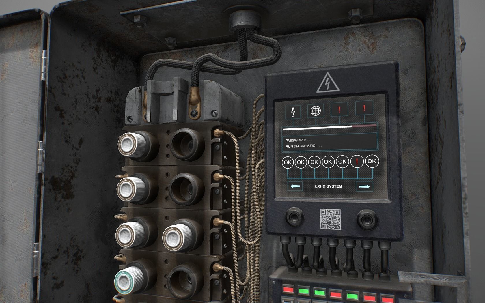 Fusebox Low-poly 3D model_10