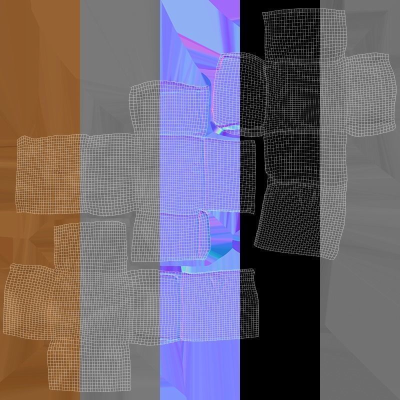 Caramel Low-poly 3D model_7