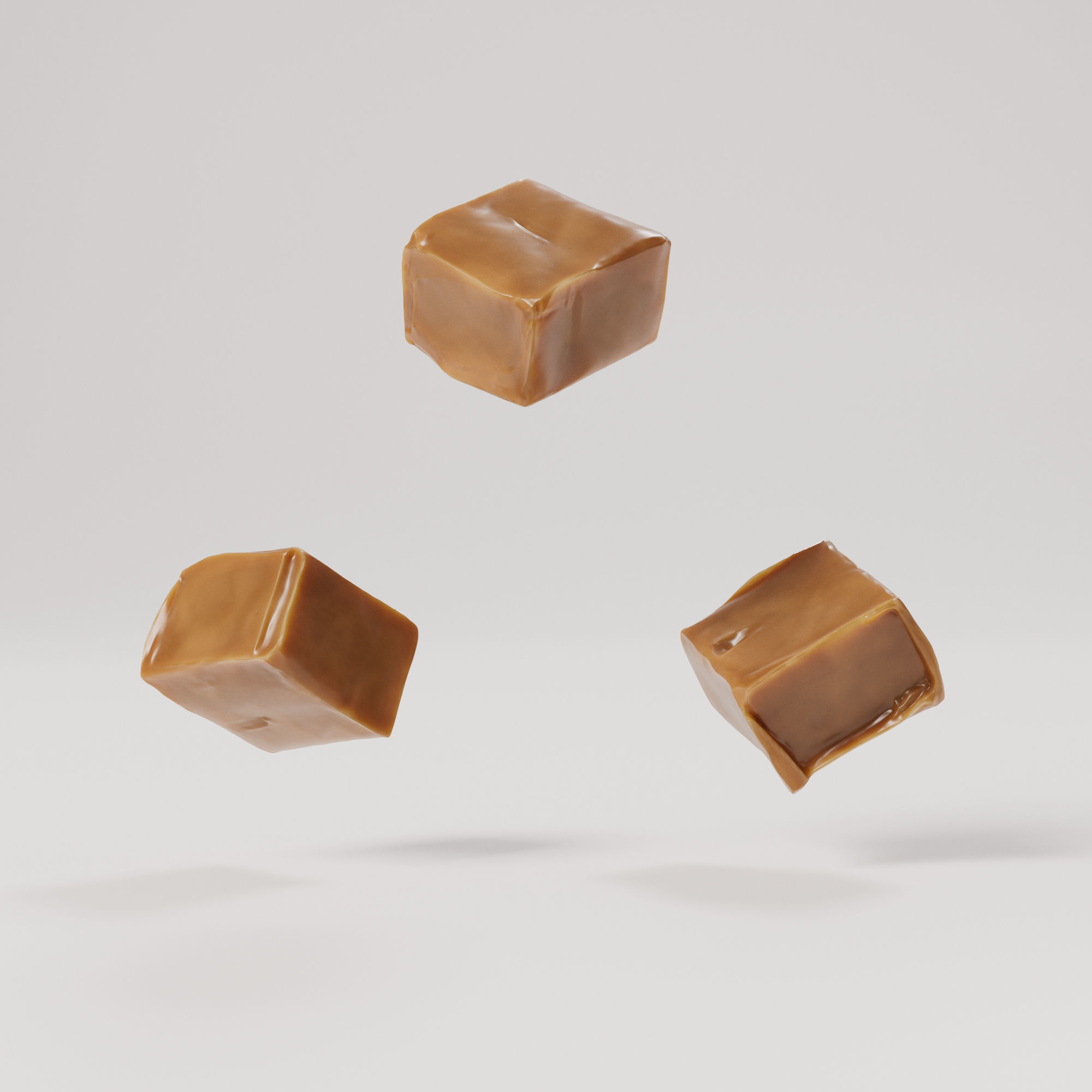 Caramel Low-poly 3D model_4