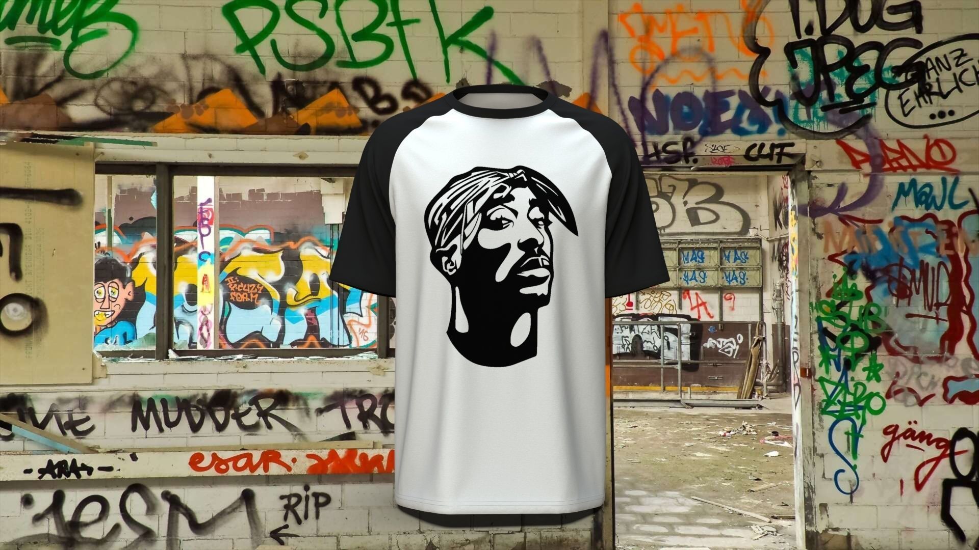 Two Raglan Sleeve T-Shirt in CLO and Marvelous Designer 3D Model Collection_8