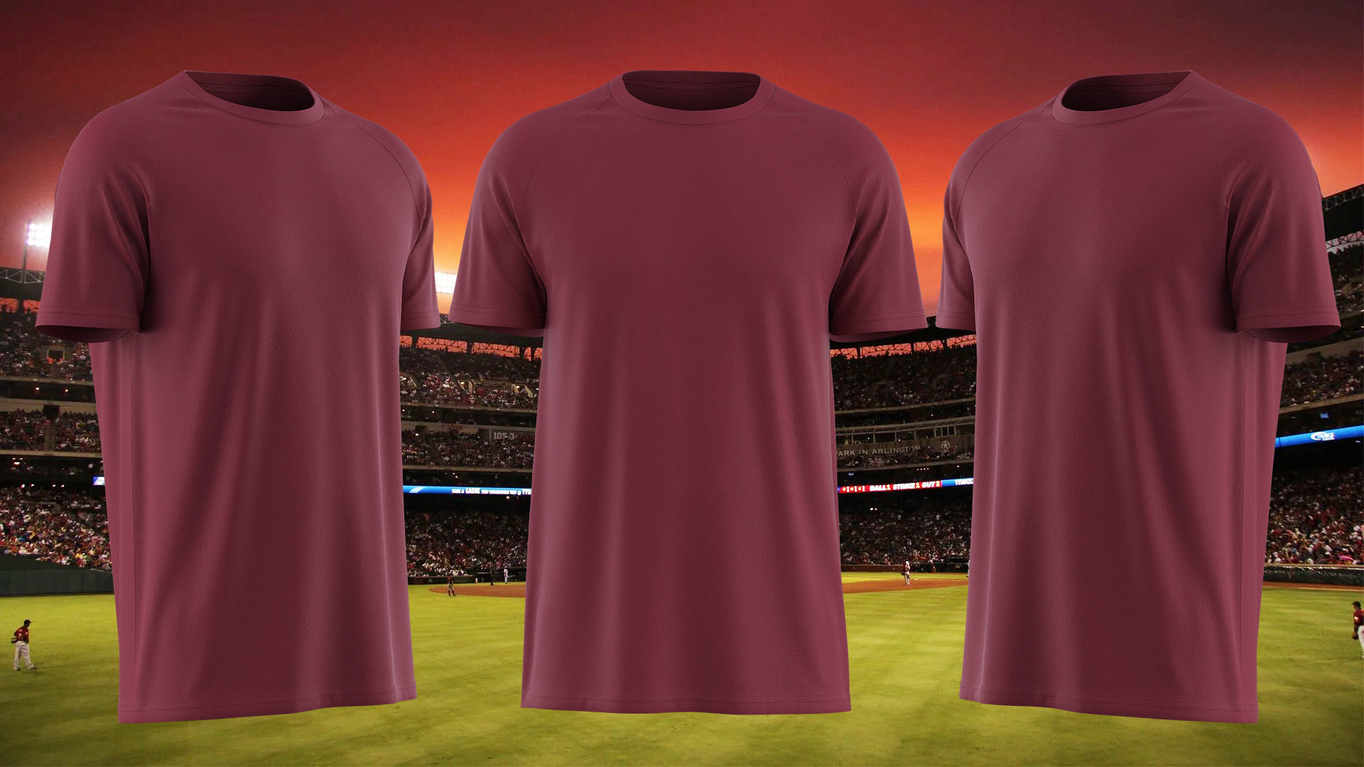 Two Raglan Sleeve T-Shirt in CLO and Marvelous Designer 3D Model Collection_6